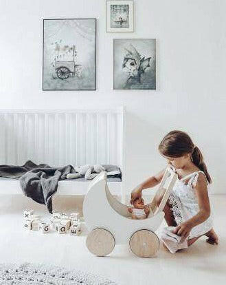 Ooh Noo Toy Pram - White Kids Toys Ooh Noo