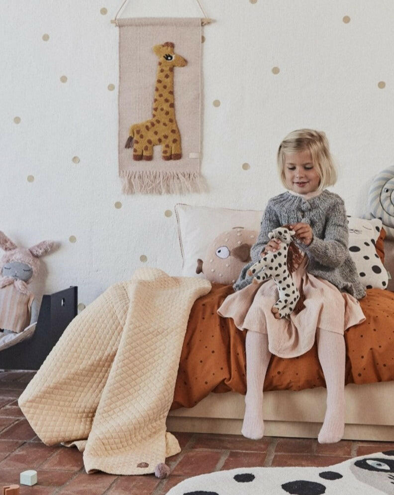 Kami Pom Baby Blanket - Peach  OYOY