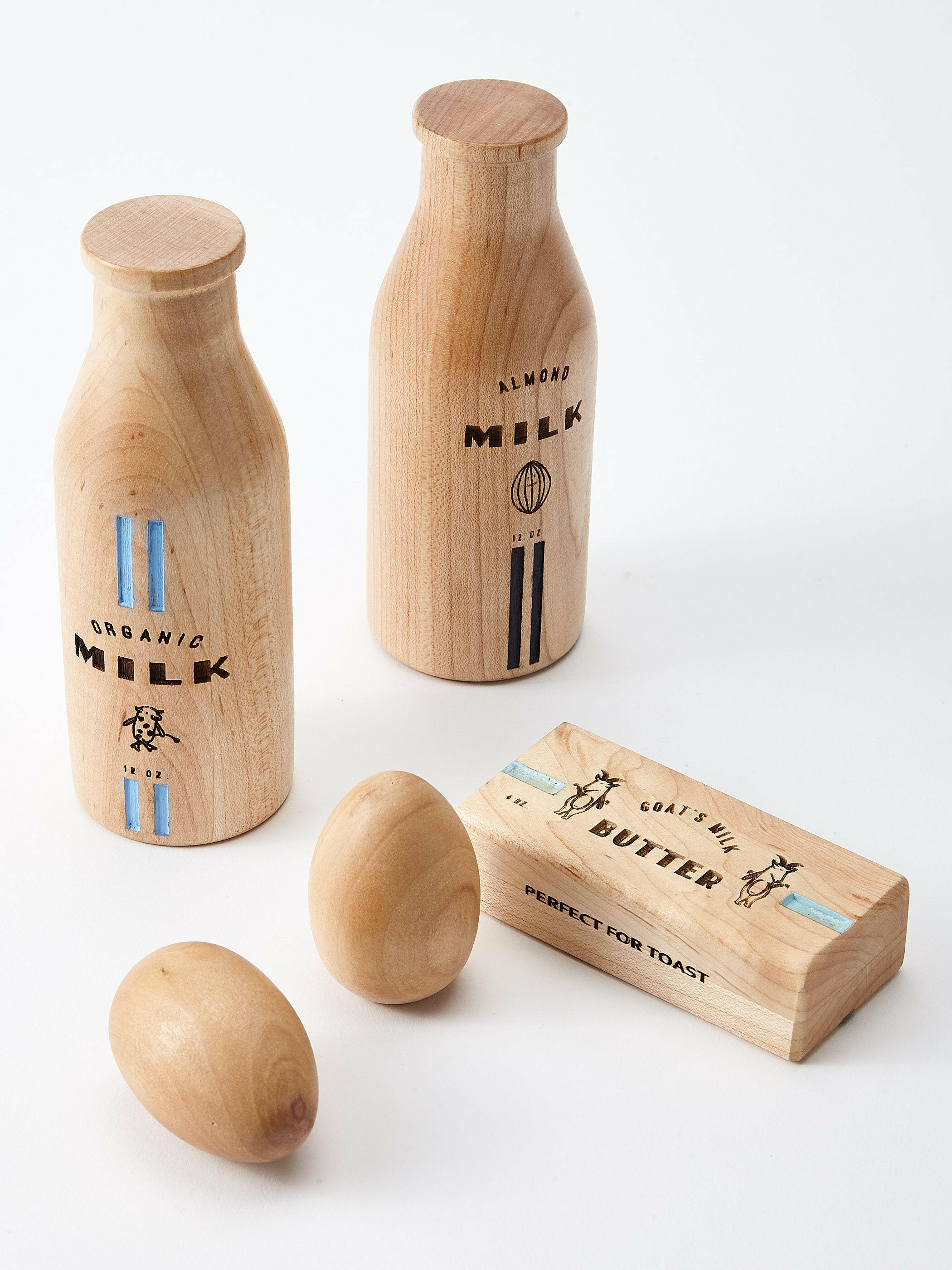 Wooden Dairy Play Food Set Kids Toys Milton & Goose