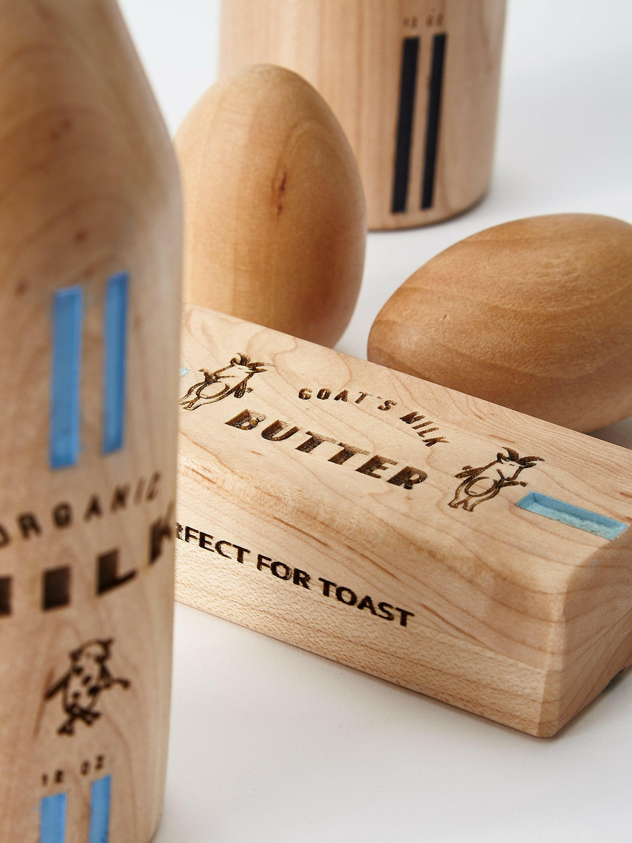 Wooden Dairy Play Food Set Kids Toys Milton & Goose