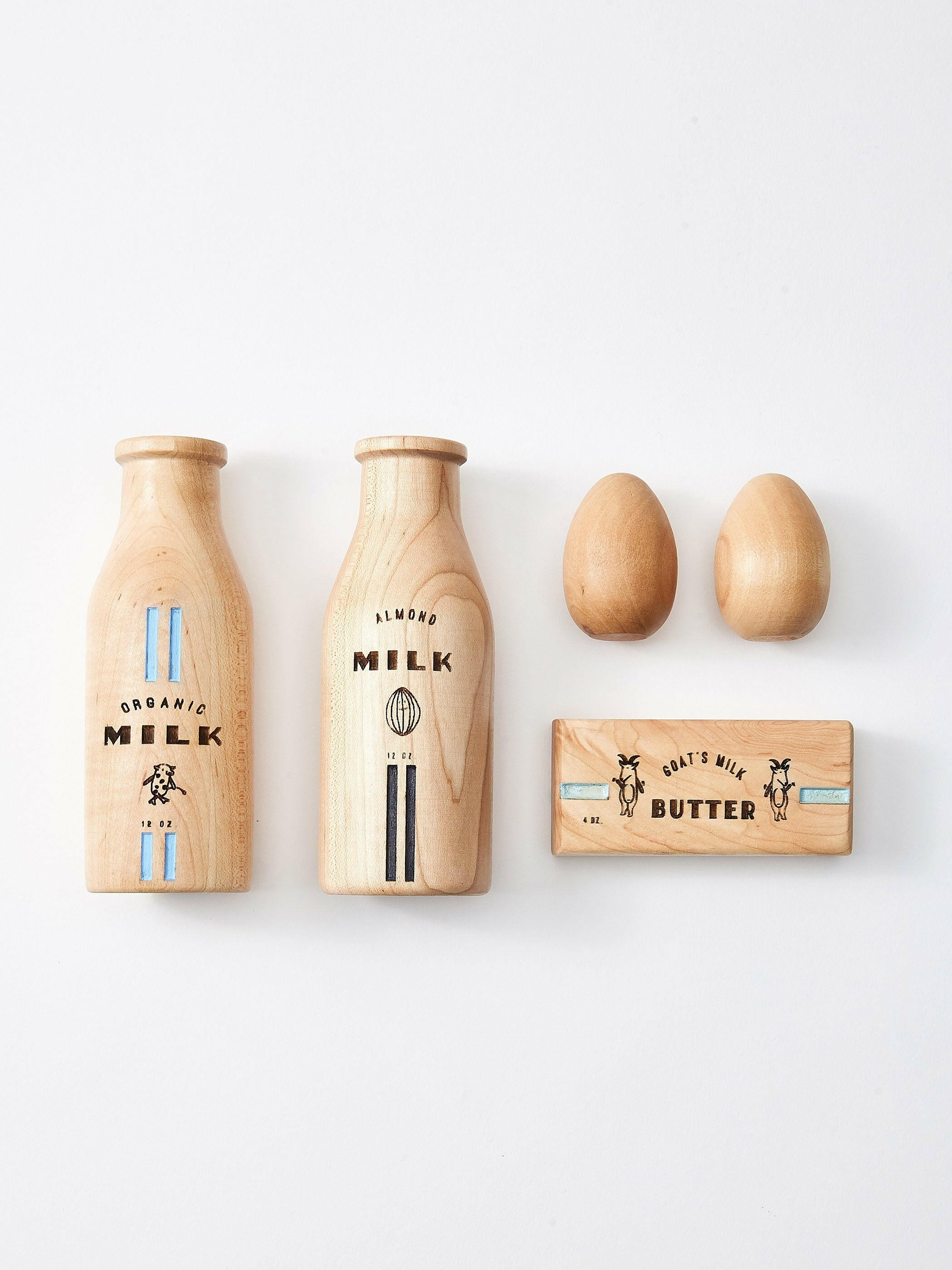 Wooden Dairy Play Food Set Kids Toys Milton & Goose