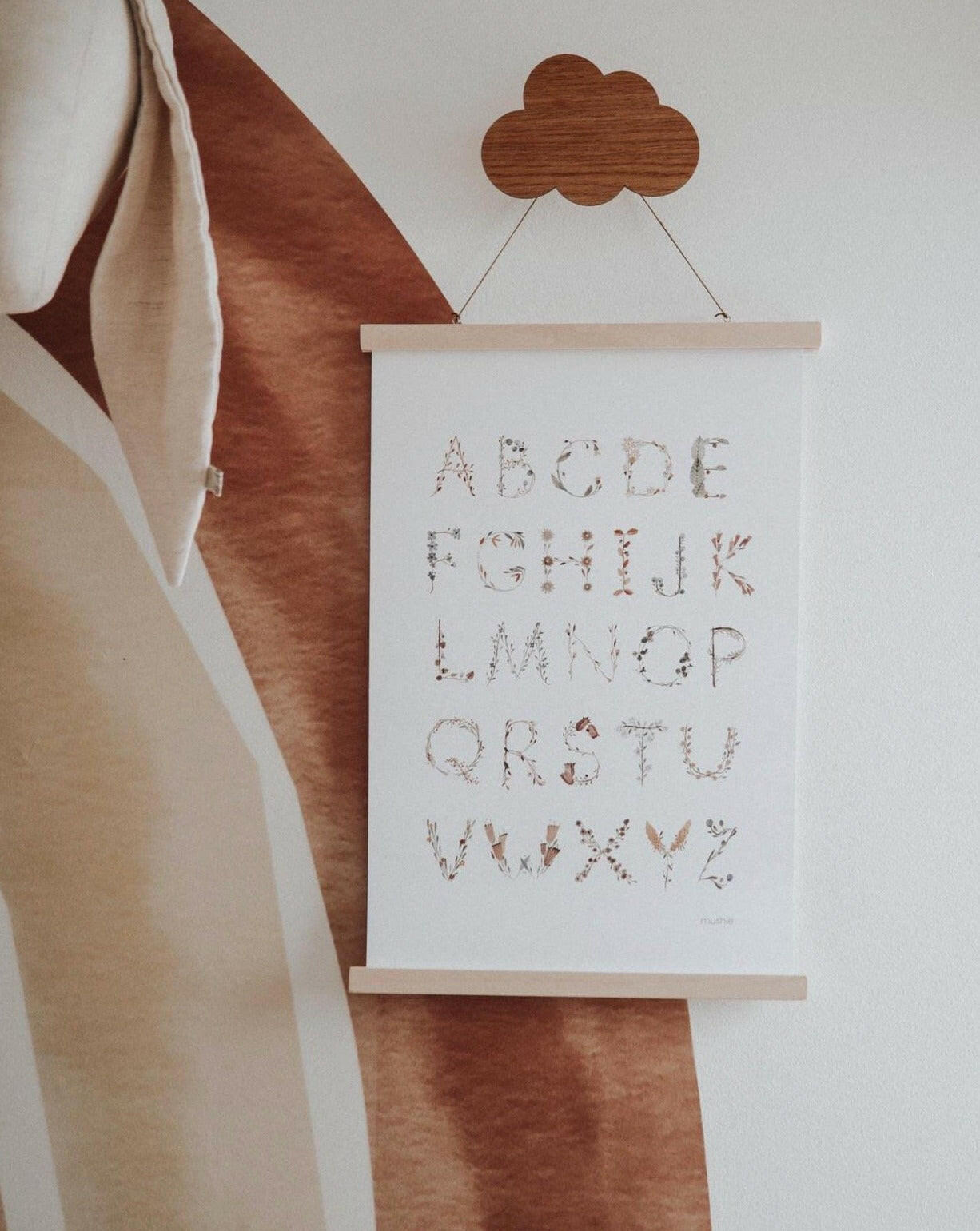 Alphabet Floral Poster Home Decor Mushie