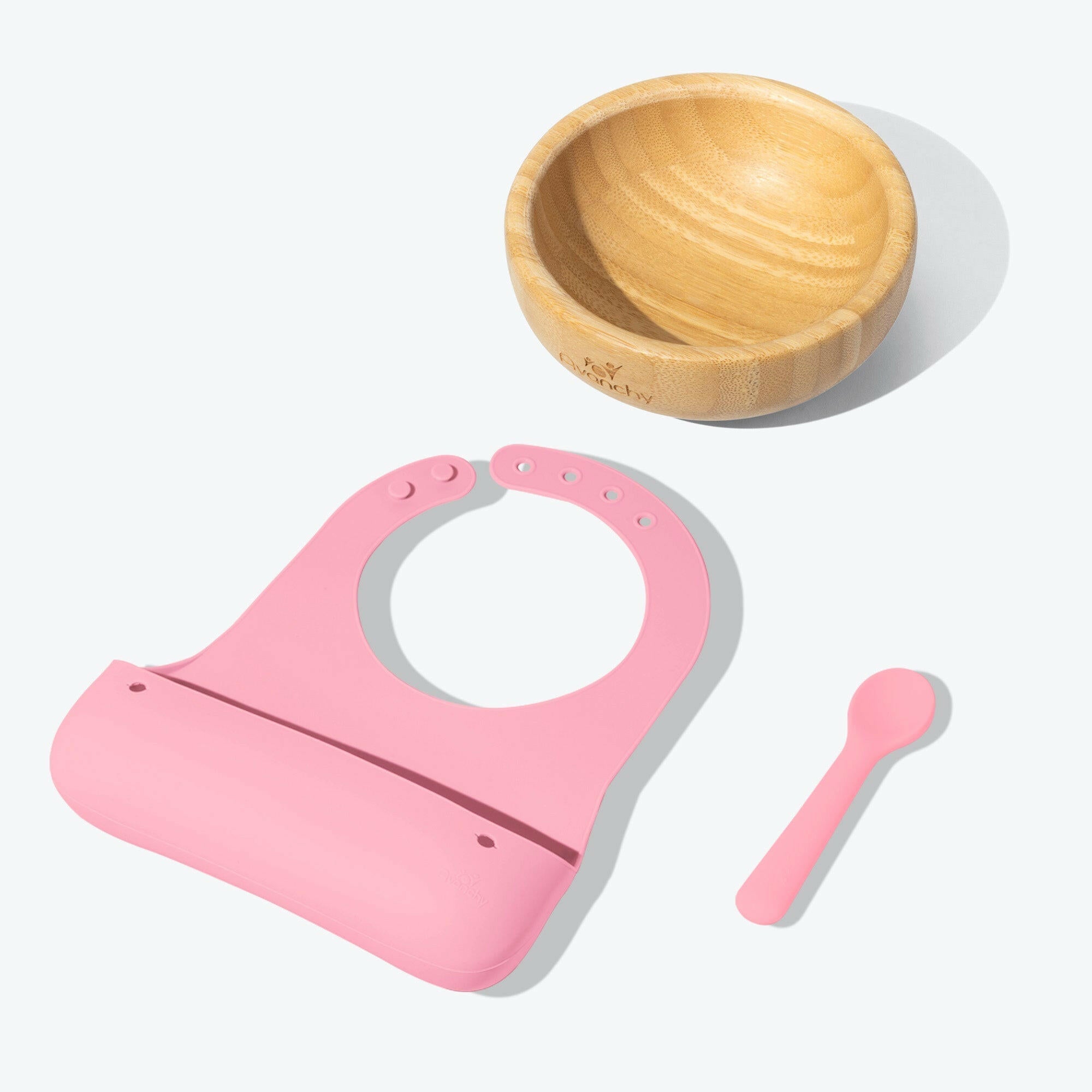 Avanchy Early Feeding Baby Gift Set Baby Feeding Avanchy Sustainable Baby Dishware Pink Bamboo Bowl