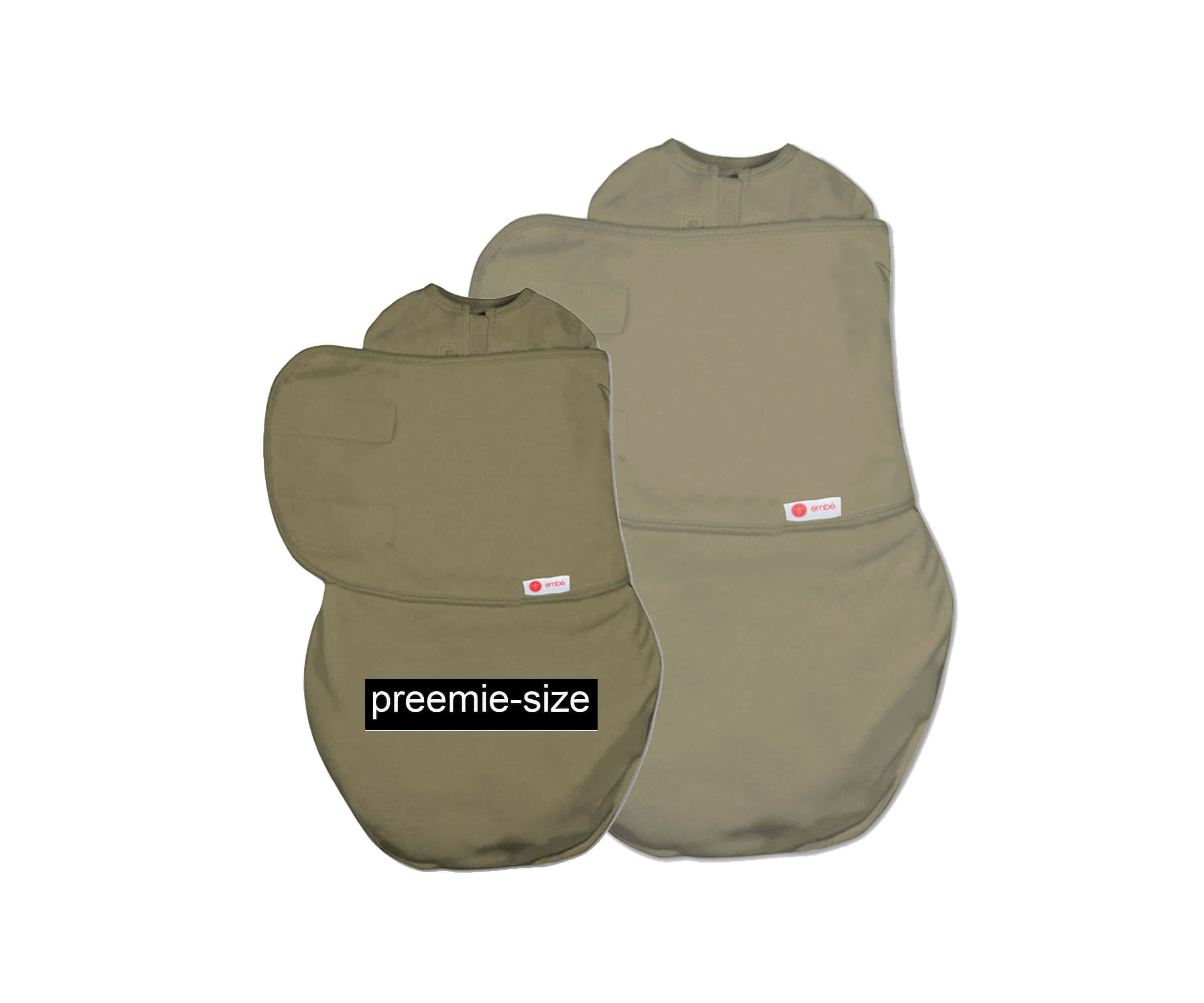 PREEMIE Swaddle (4-6lbs) | Moss 100% Cotton Jersey embé® Arms-In Moss