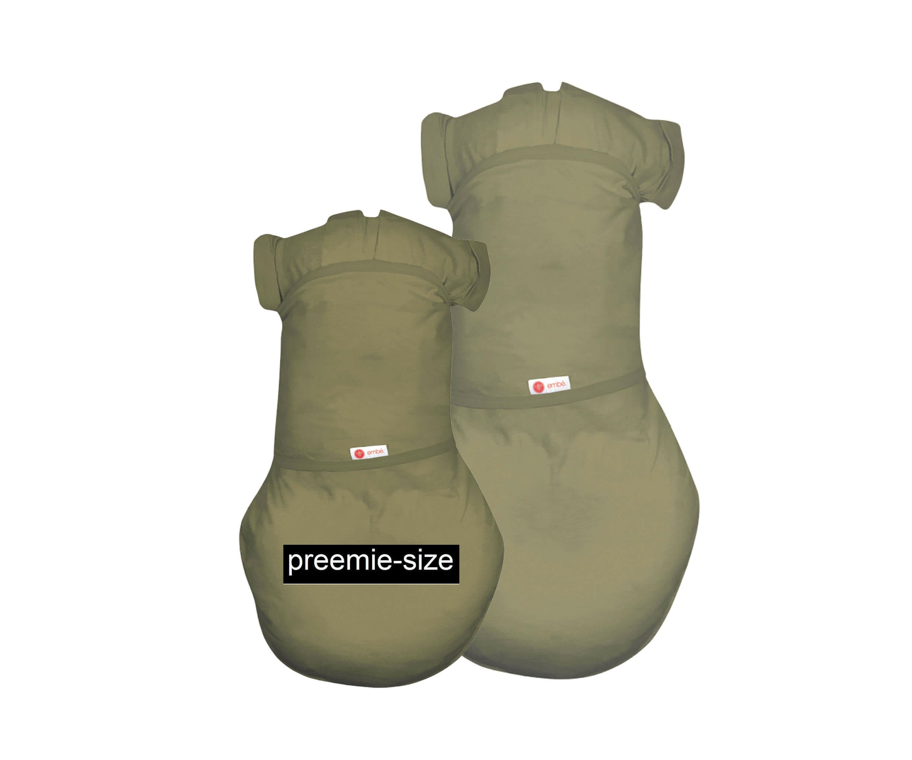 PREEMIE Swaddle (4-6lbs) | Moss 100% Cotton Jersey embé® Arms-in/out Moss