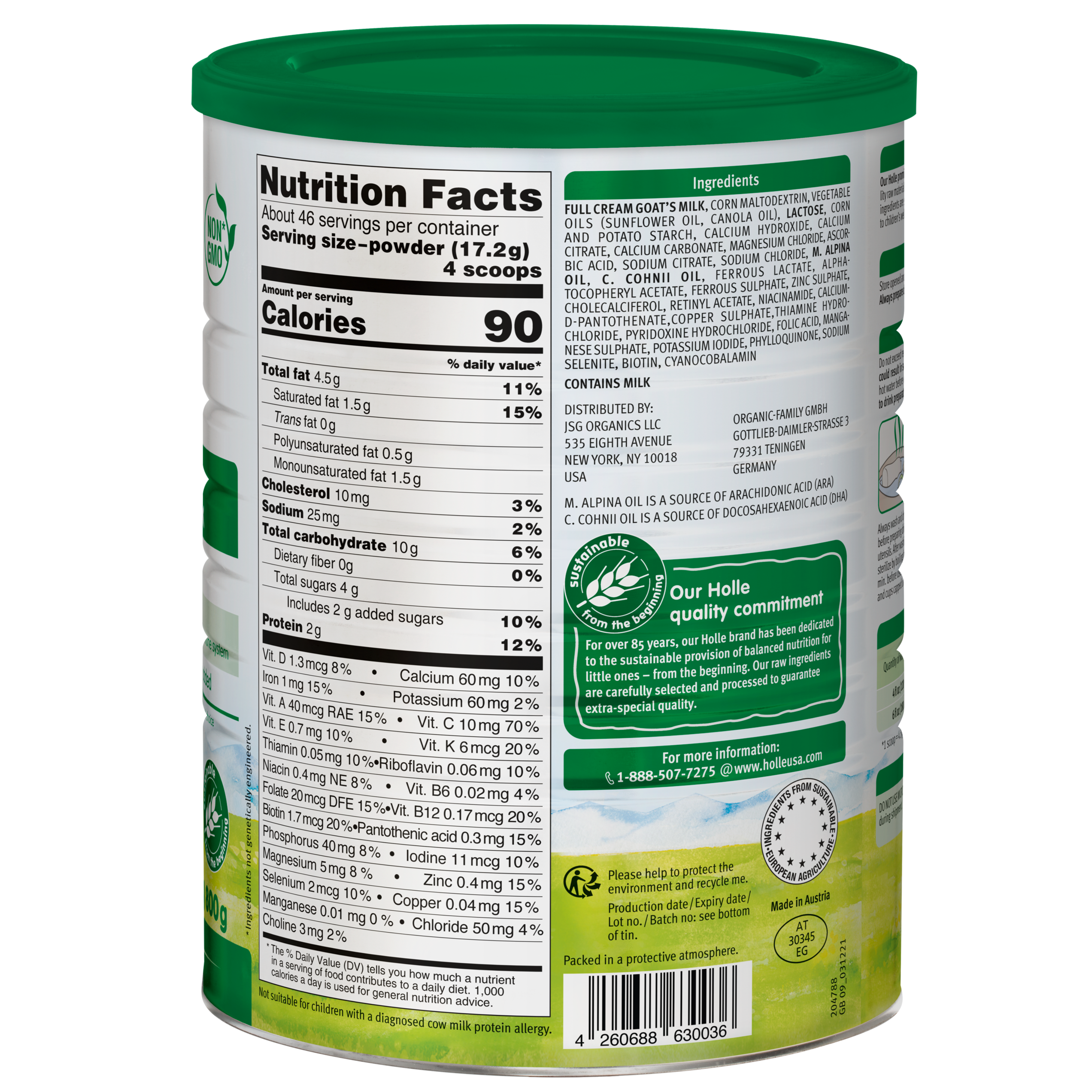 Holle Stage 3: Goat Milk Toddler Drink - Non GMO (28 Ounces) 1 Year+ Toddler Drink Powder Holle USA