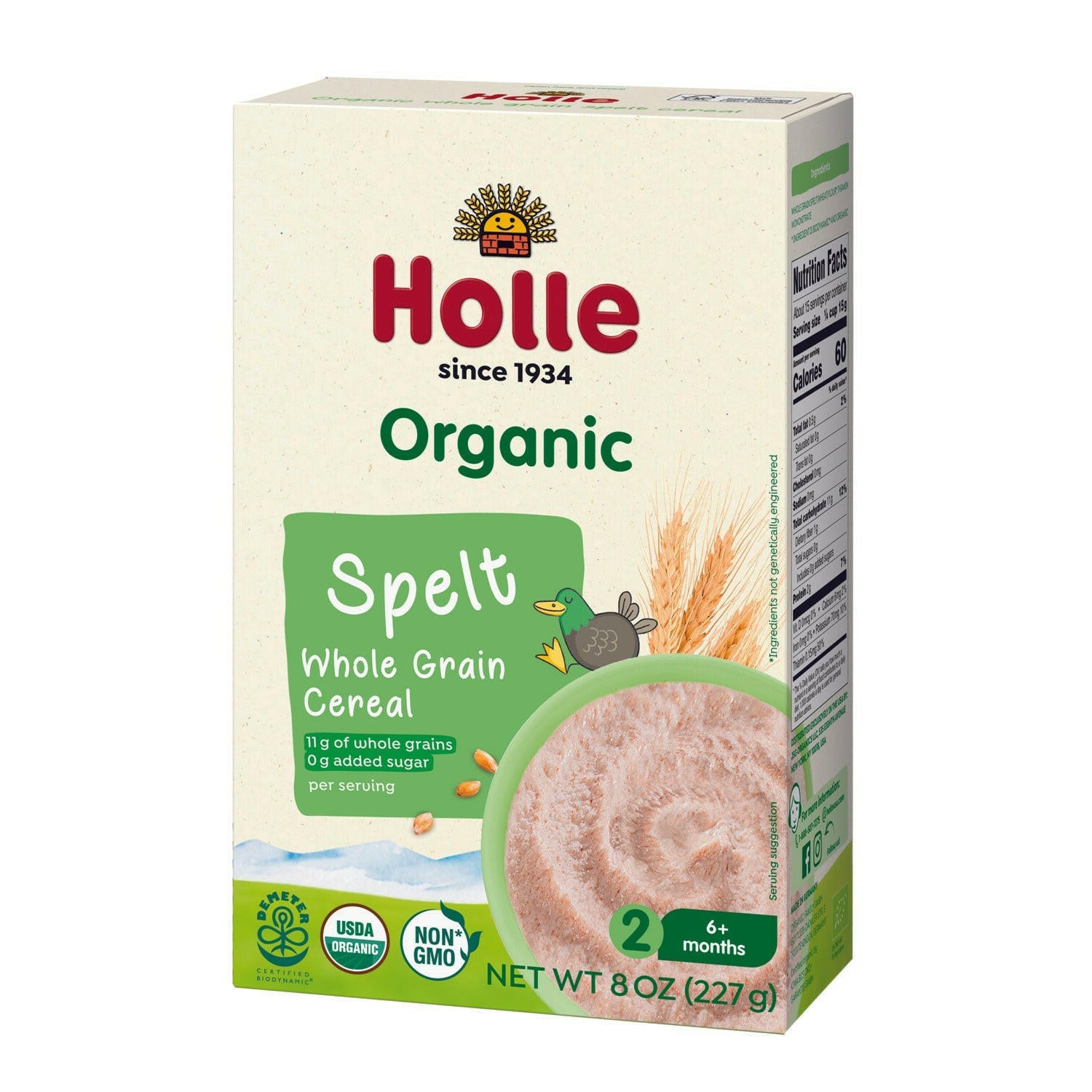 Organic Wholegrain Spelt Cereal - 6 Pack Cereal Holle USA