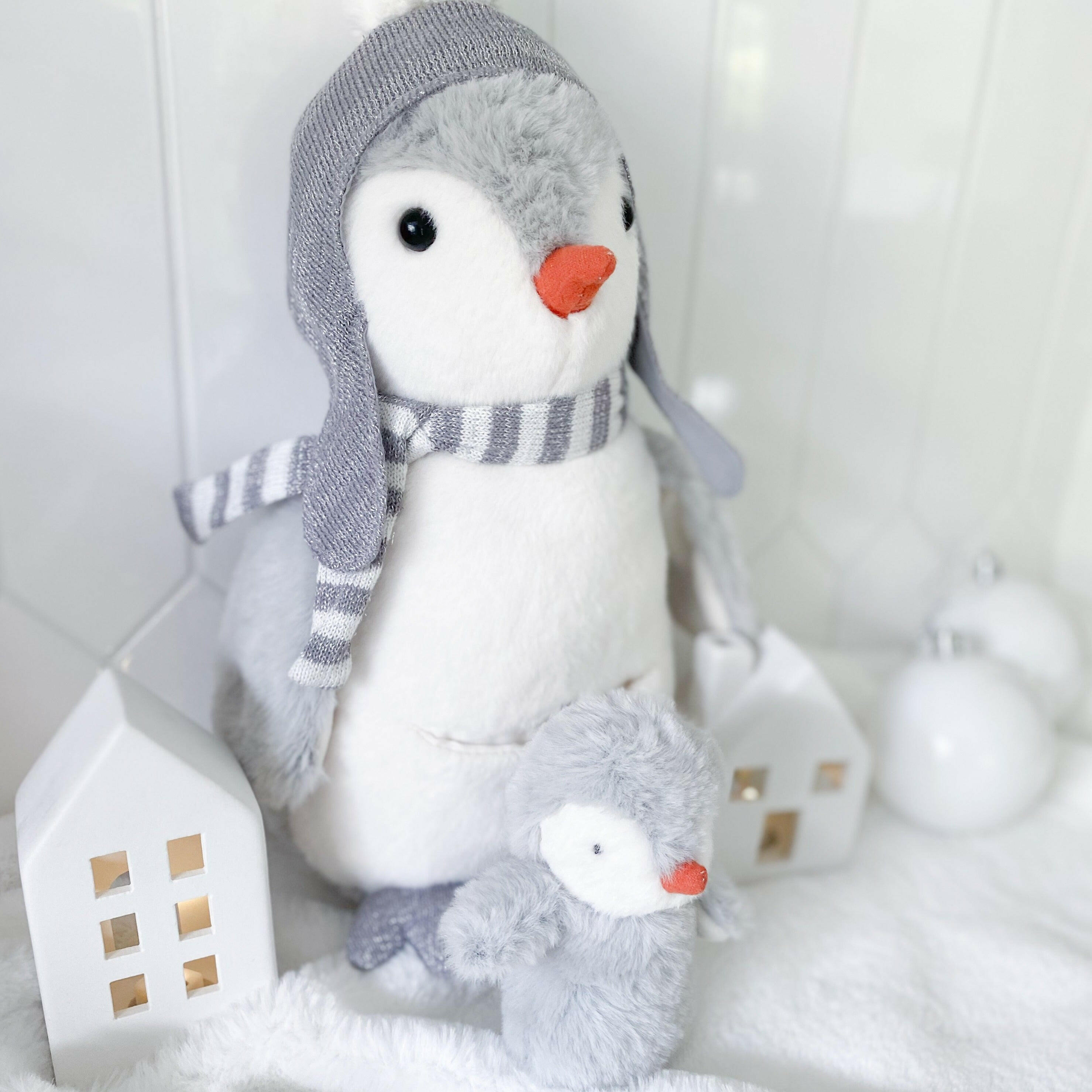 'PEBBLE' THE PENGUIN AND BABY PLUSH TOY Stuffed Toy MON AMI