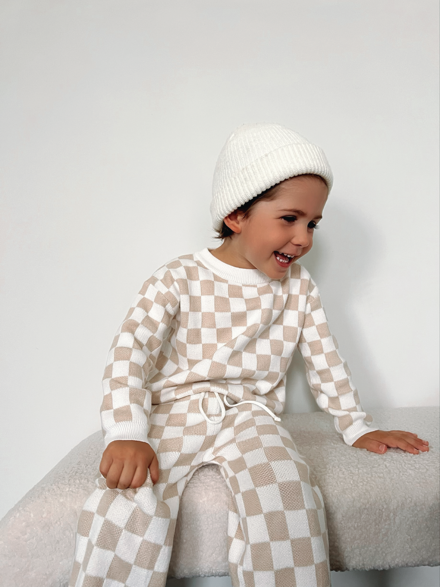 Checkered Jacquard Pullover Sweater Baby & Toddler Clothing Luna + Luca