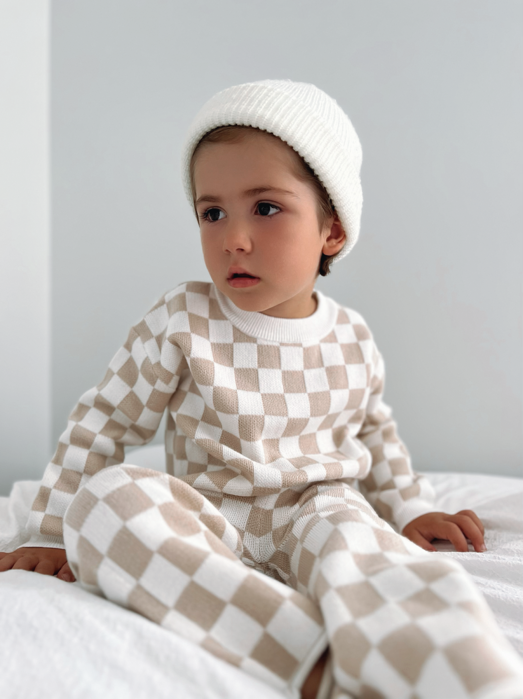 Checkered Jacquard Pants Luna + Luca