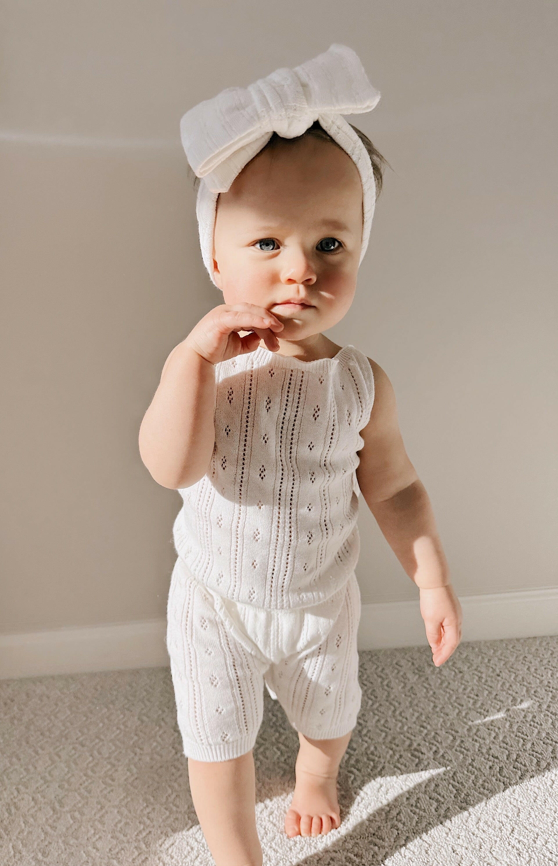 Luna + Luca Pointelle Romper - White  Luna + Luca