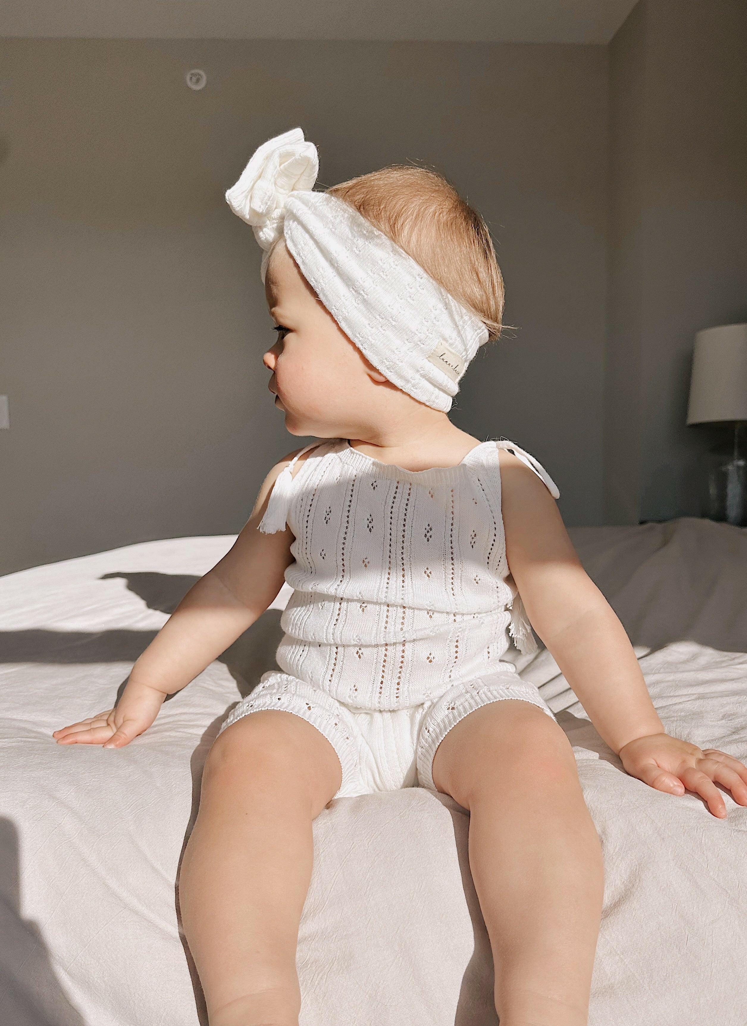 Luna + Luca Pointelle Romper - White  Luna + Luca