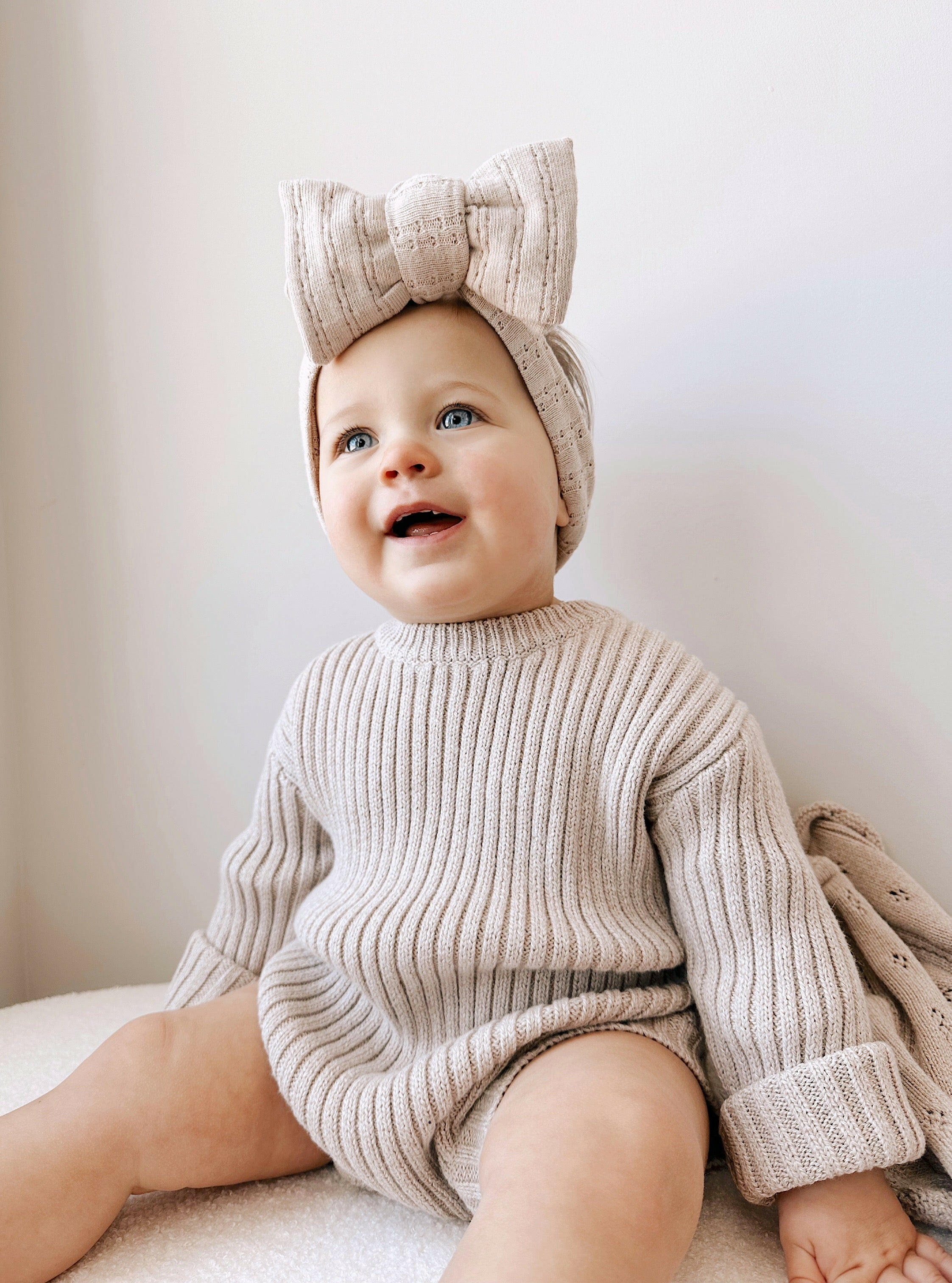 Luna + Luca Chunky Rib Romper - Heather Beige Luna + Luca