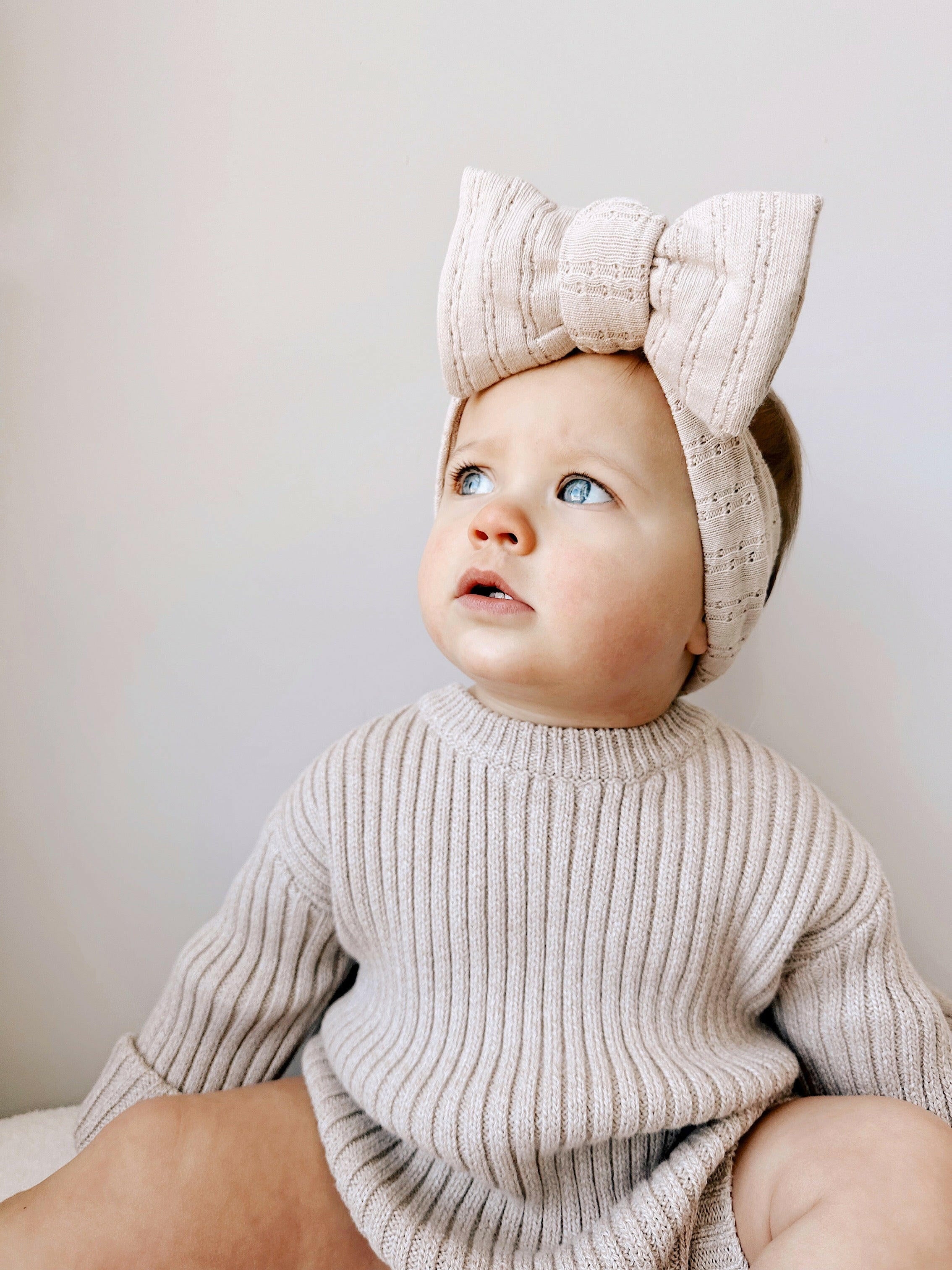 Luna + Luca Chunky Rib Romper - Heather Beige Luna + Luca