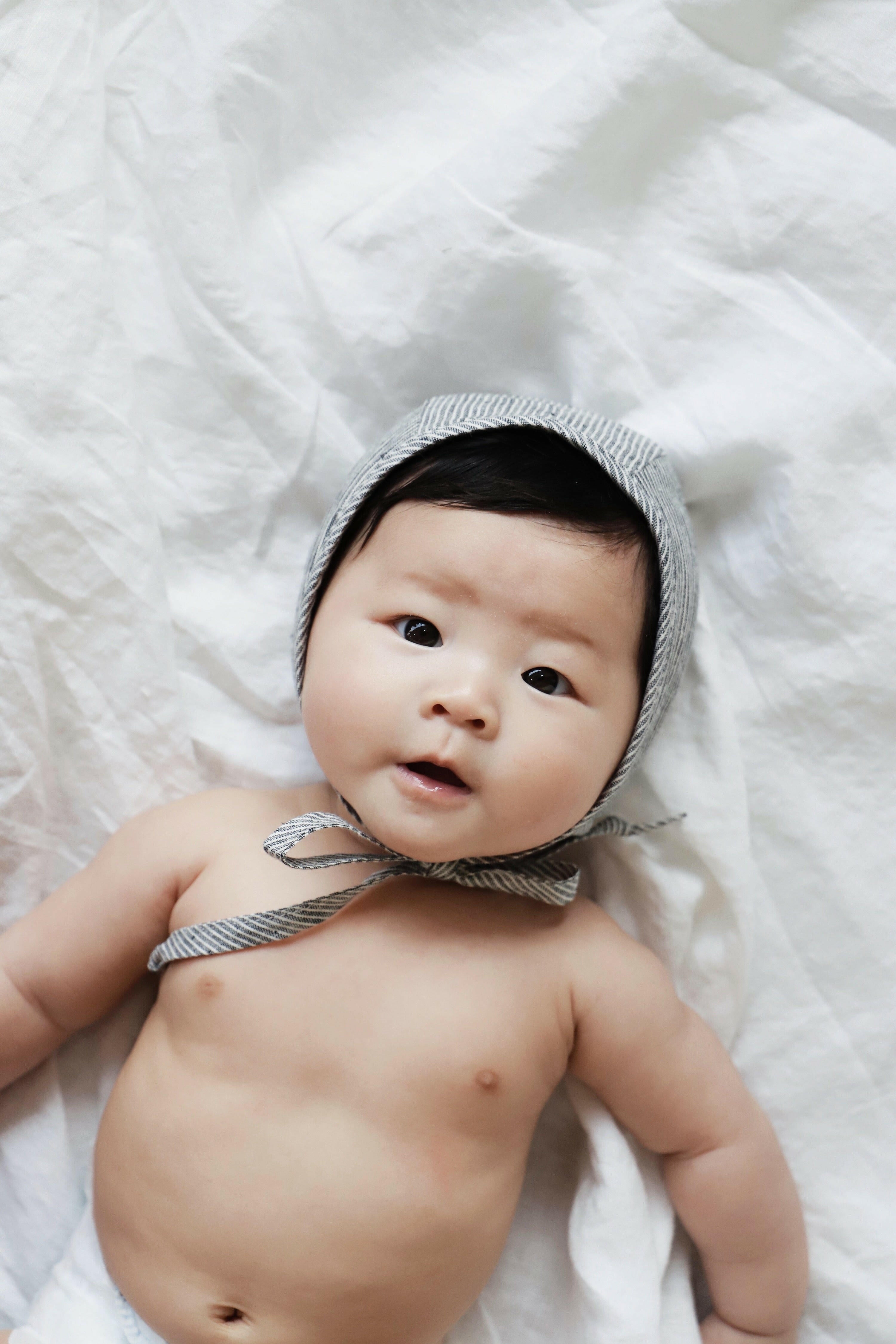 Natural Stripe Bonnet Cotton-Lined Bonnets Briar Baby®