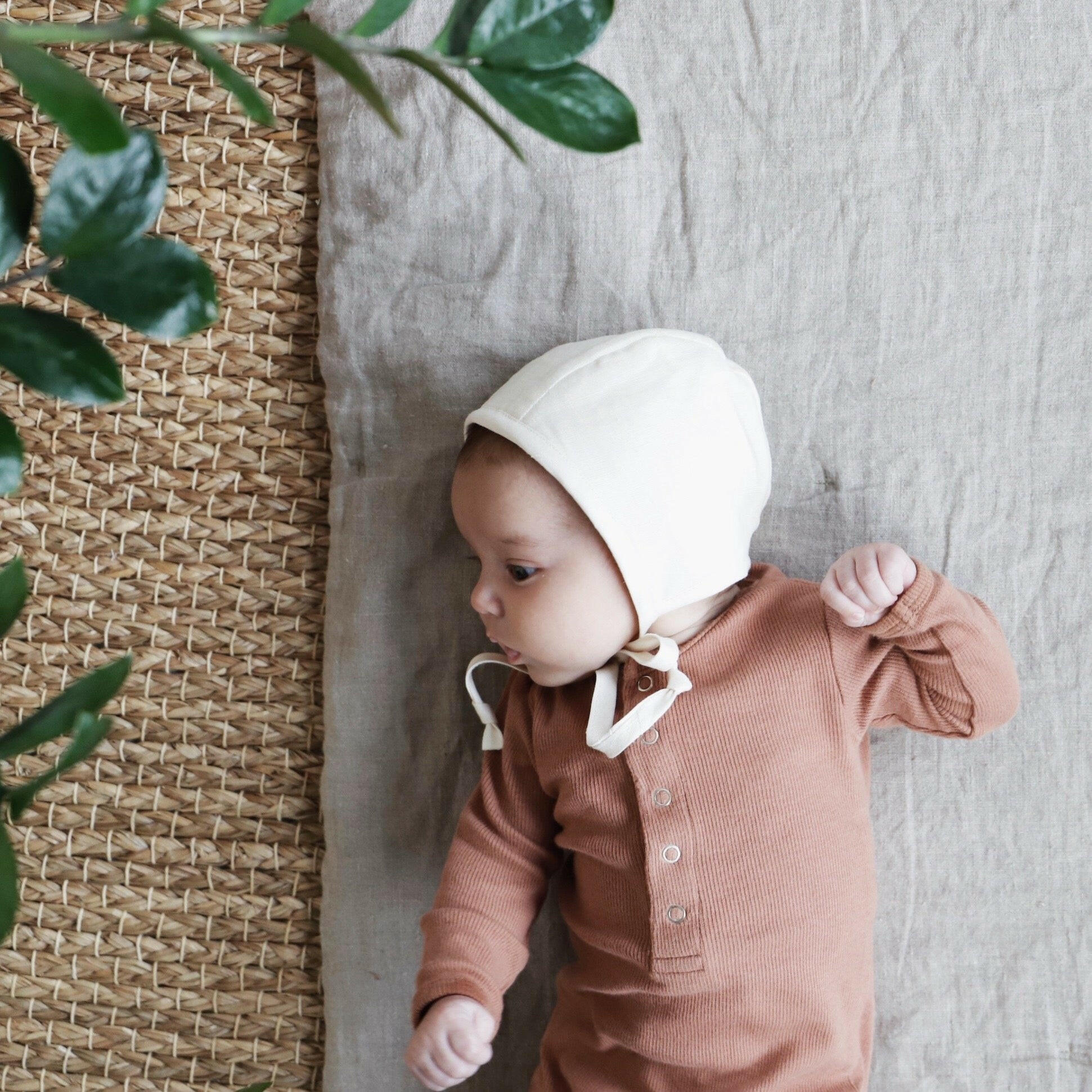 Ivory Linen Bonnet Cotton-Lined Bonnets Briar Baby®