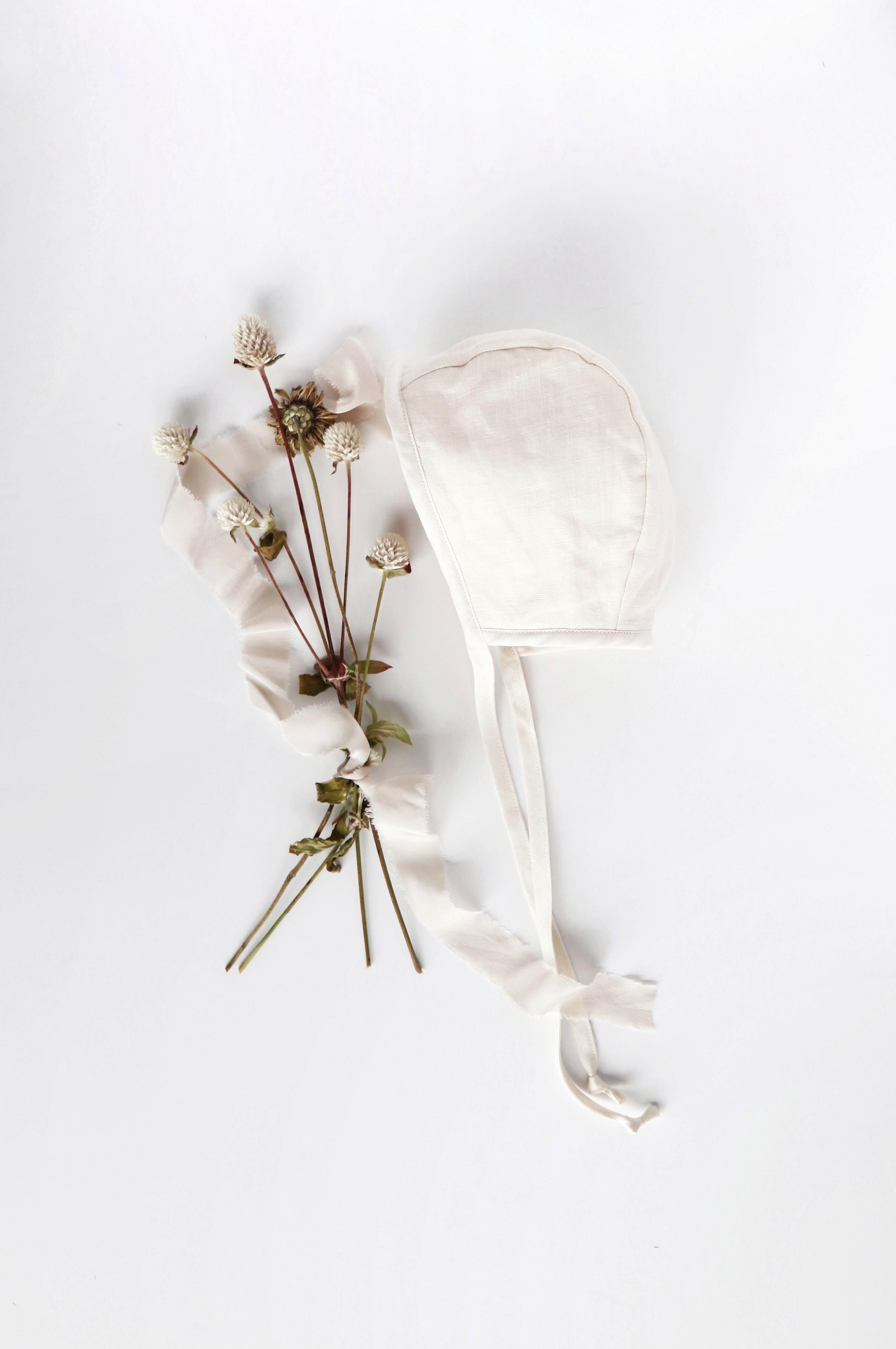Ivory Linen Bonnet Cotton-Lined Bonnets Briar Baby®