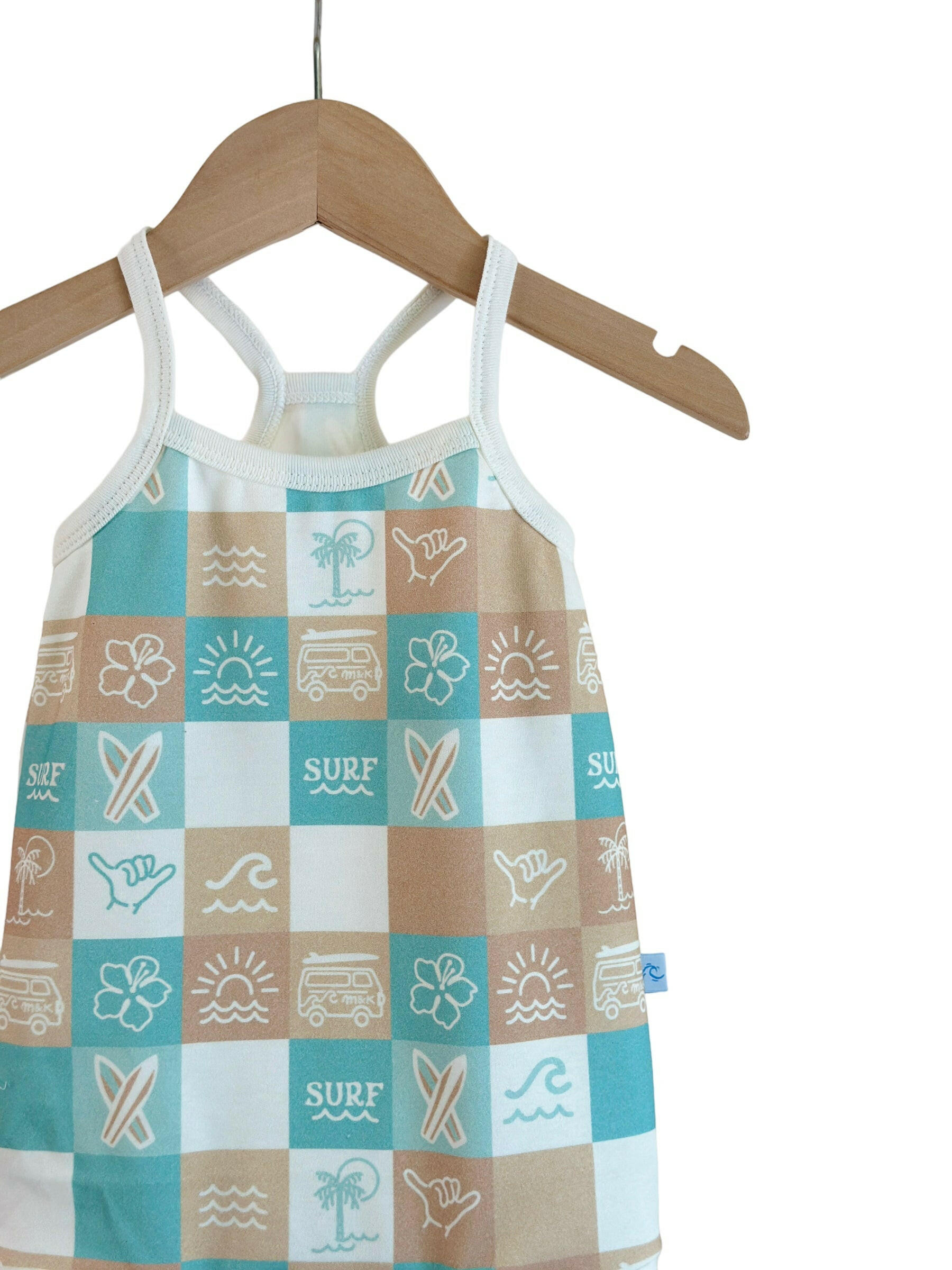 M&K CHECKERS SURFER GIRL ROMPER Surfer Girl Romper Moana & Kai