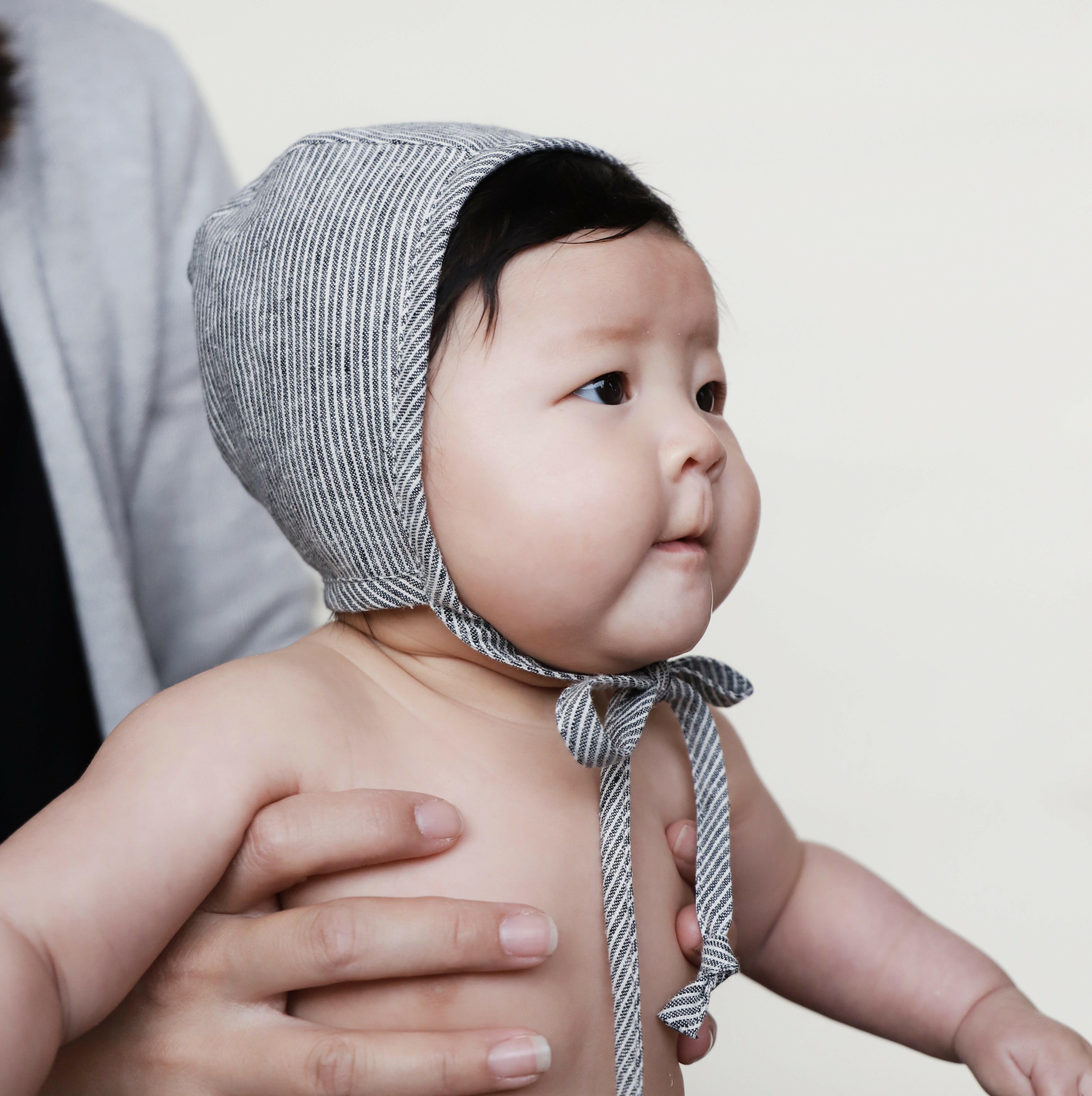 Natural Stripe Bonnet Cotton-Lined Bonnets Briar Baby®