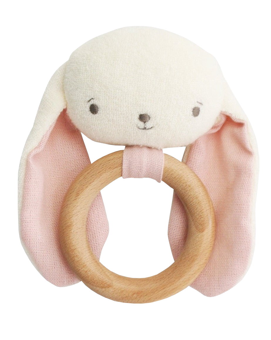 Baby Bunny Teether Rattle - Pink Baby Essentials Alimrose