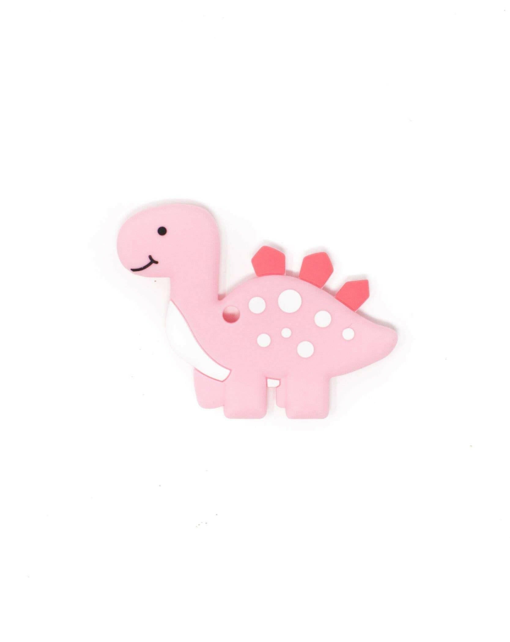 Dino Silicone Teether Baby Essentials Three Hearts Pink