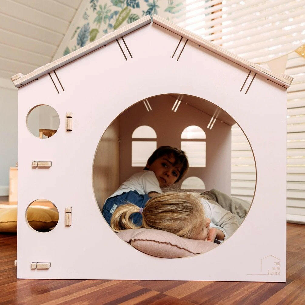 My Mini Desk House - 3 in 1 Playroom Furniture myminihome Pink/Wood
