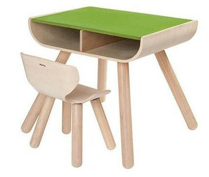 Toddler Desk & Chairs - Green Furniture PlanToys