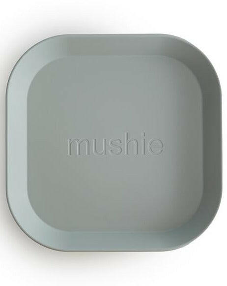 Square Dinnerware Plates - Set of 2 Sage Baby Essentials Mushie