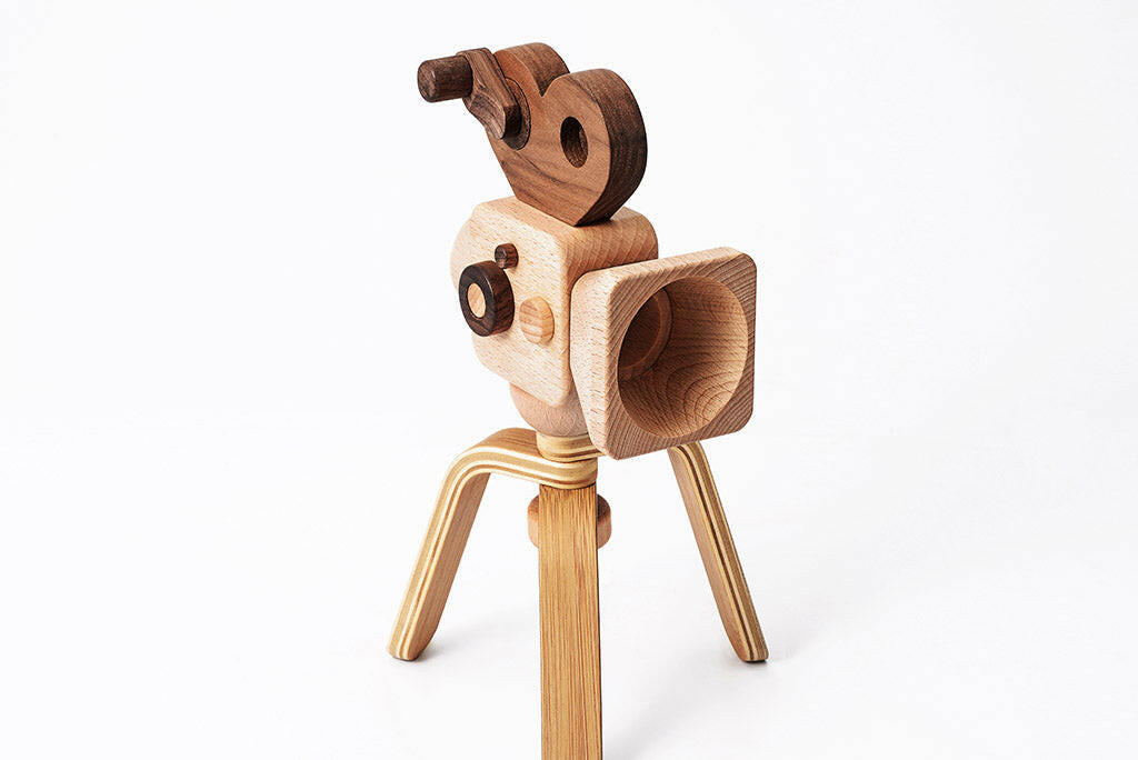 Super 16 Pro Wooden Toy Camera With Tripod wooden toy Father's Factory