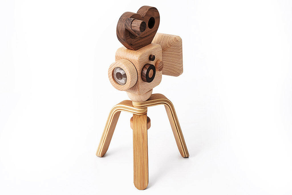 Super 16 Pro Wooden Toy Camera With Tripod wooden toy Father's Factory