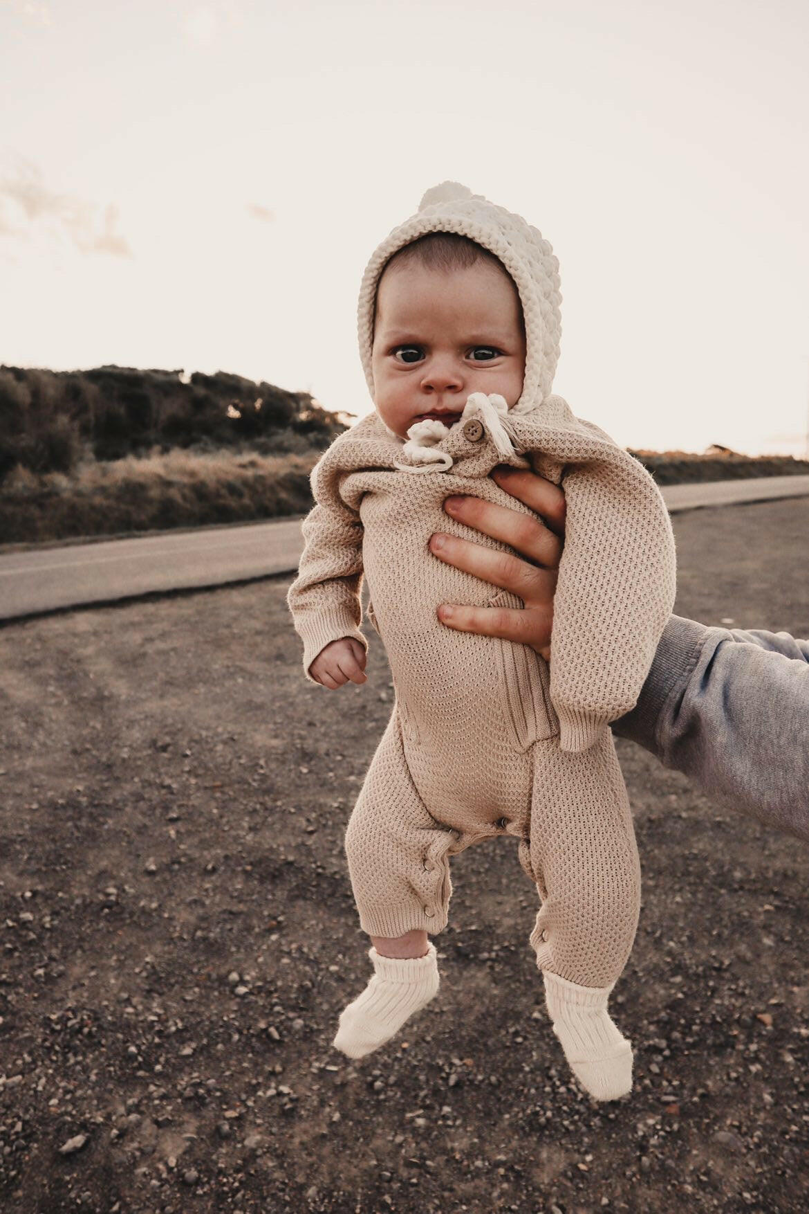 Rib Pocket Jumpsuit - Beige Luna + Luca