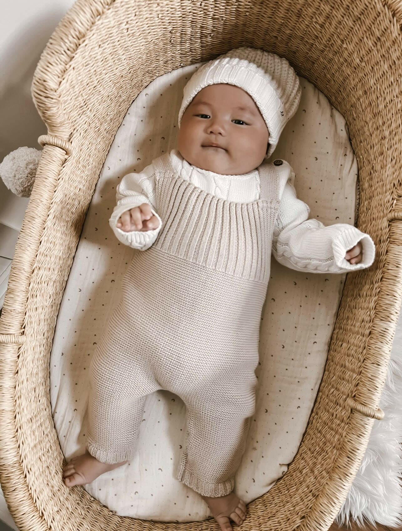 Rib Detail Overalls - Beige Luna + Luca