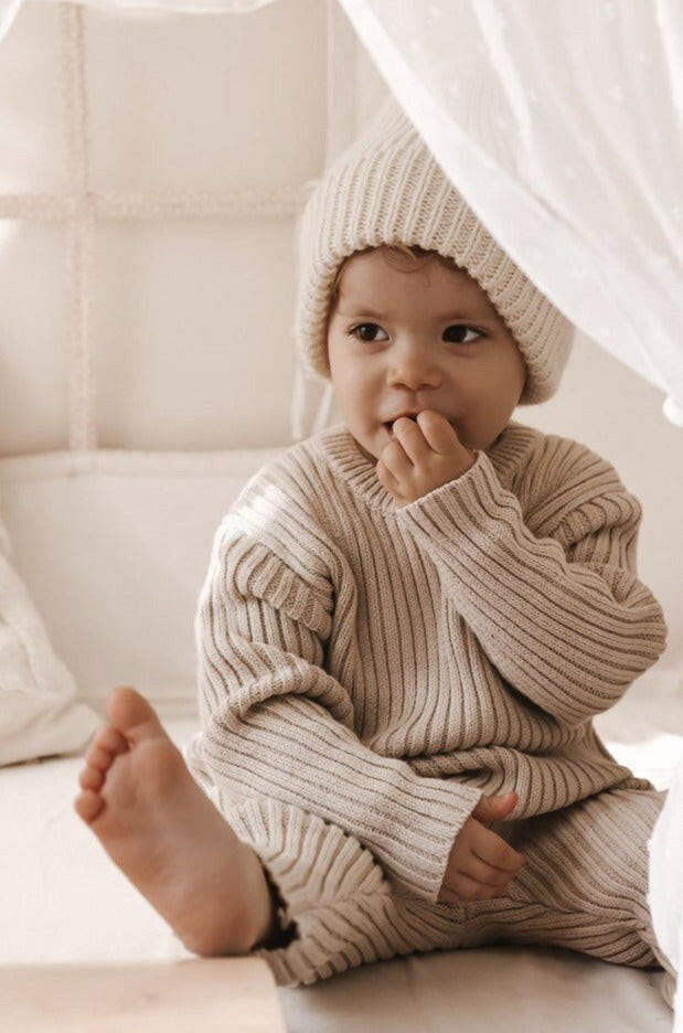 Chunky Rib Leggings - Beige  Luna + Luca