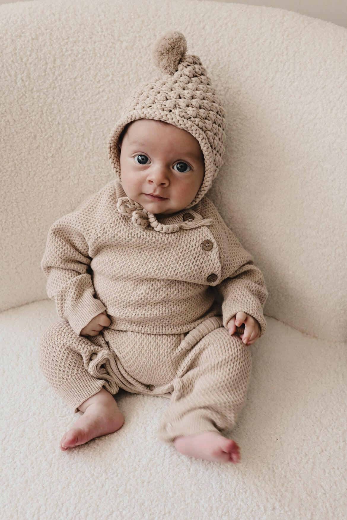 Rib Pocket Jumpsuit - Beige Luna + Luca