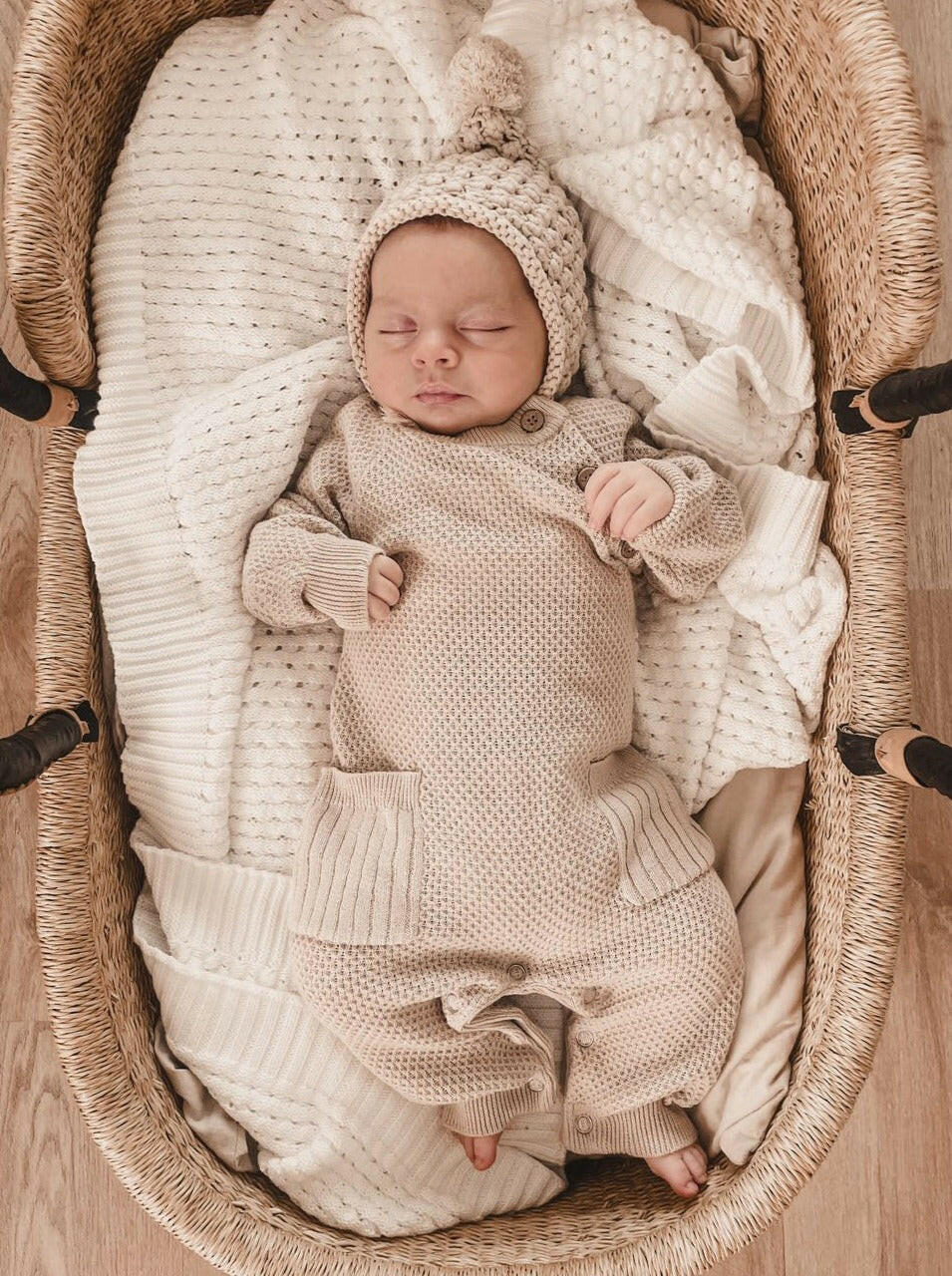 Rib Pocket Jumpsuit - Beige Luna + Luca