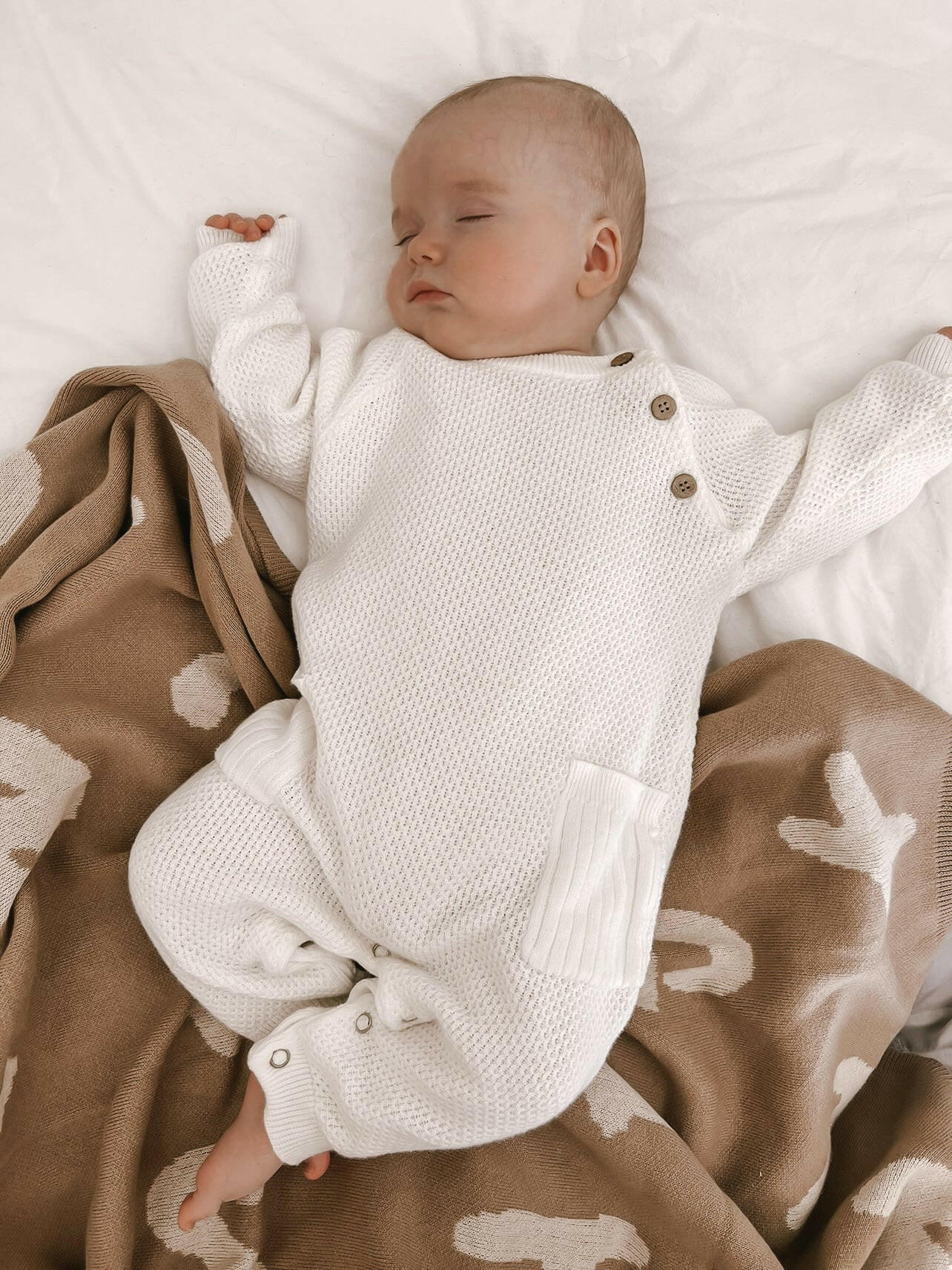 Rib Pocket Jumpsuit - White Luna + Luca