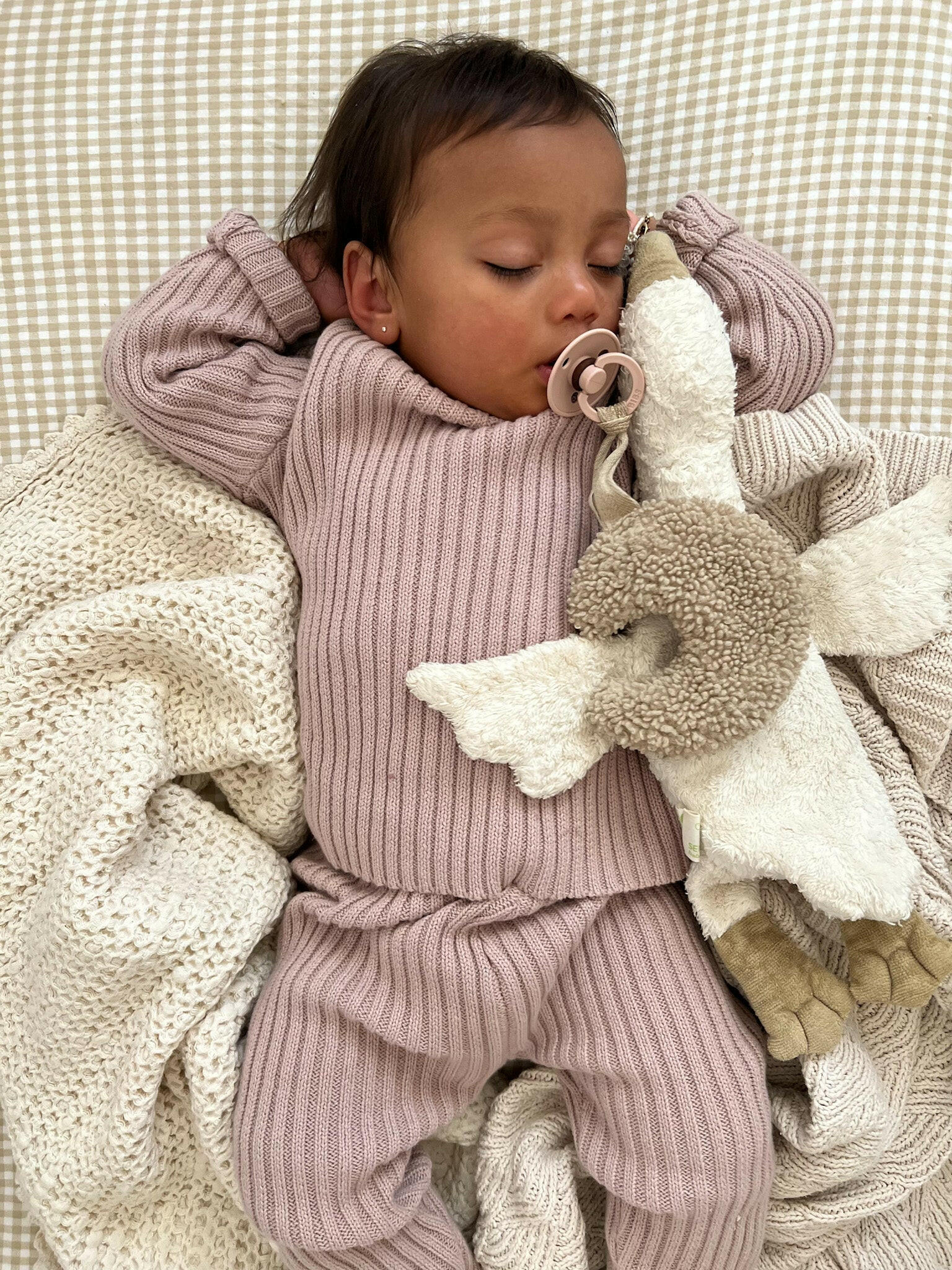 Chunky Rib Pullover - Dusty Petal Luna + Luca