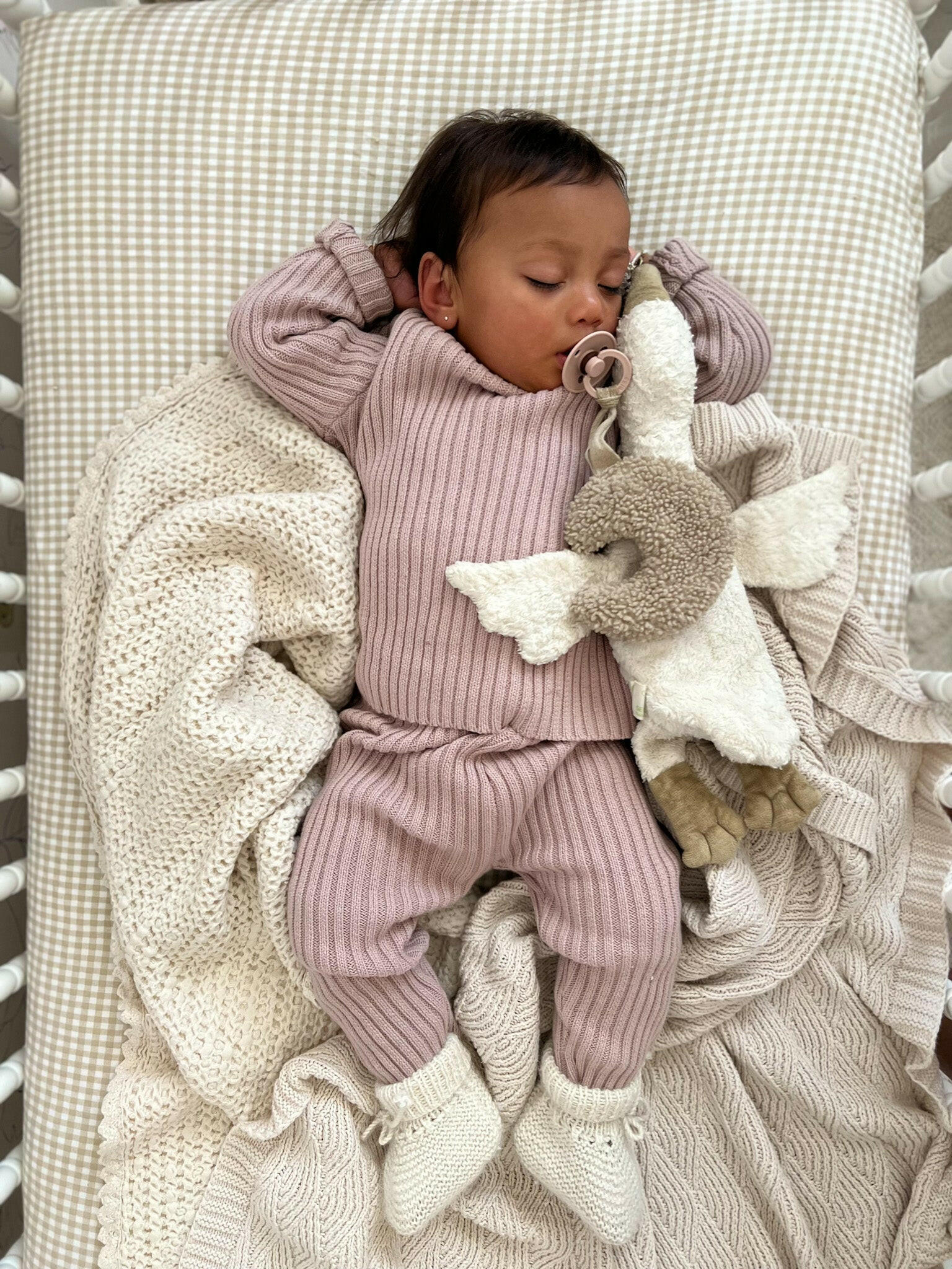 Chunky Rib Pullover - Dusty Petal Luna + Luca