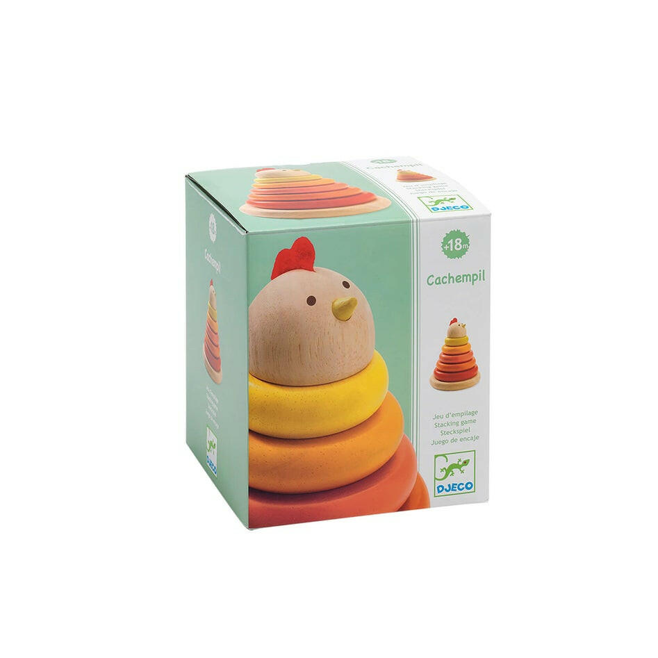Cachempil Hen Stacking Ring Wooden Puzzle Djeco