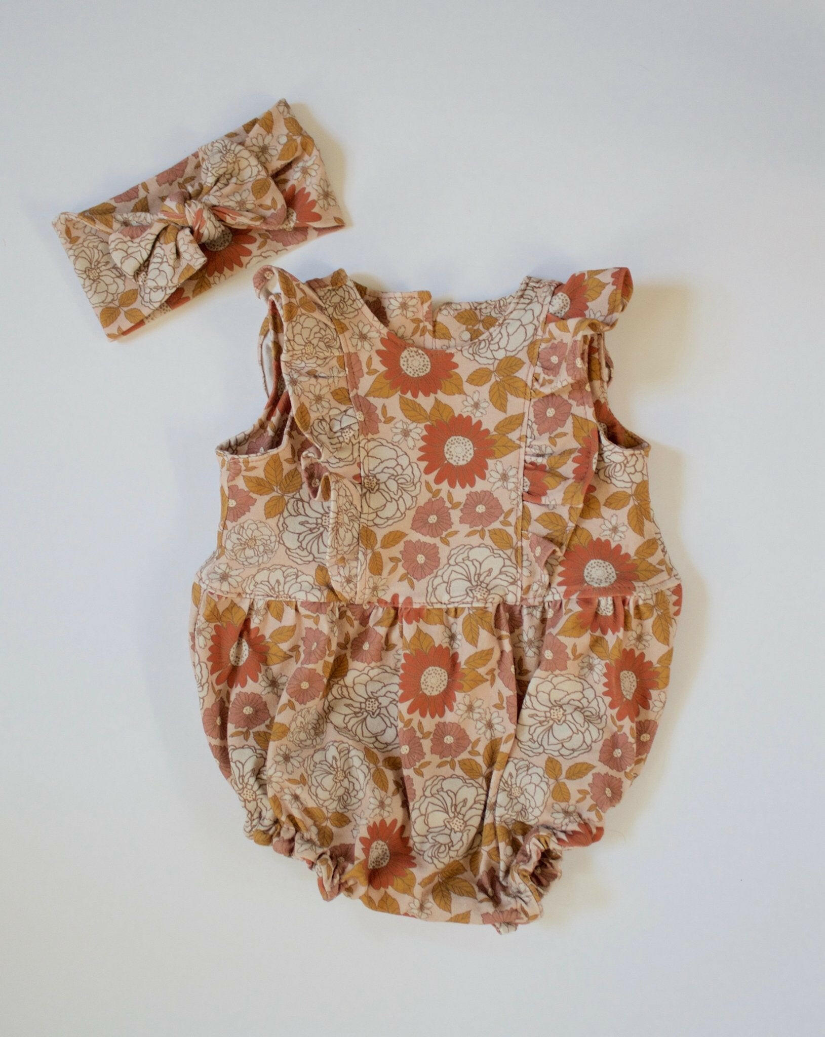 Floral Ruffle Romper Clothing Two Little Moons