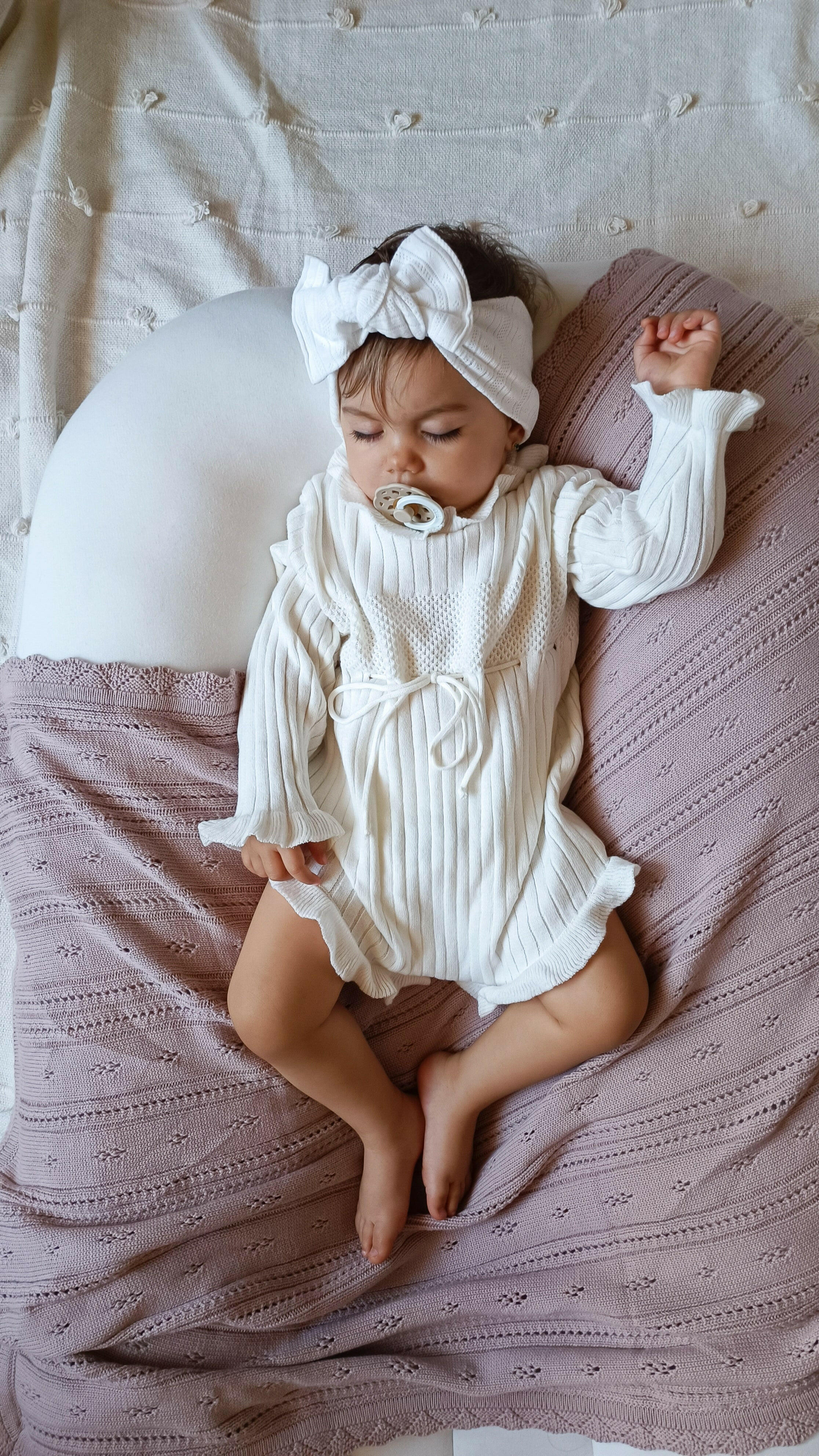 Ruffle Romper - White Luna + Luca