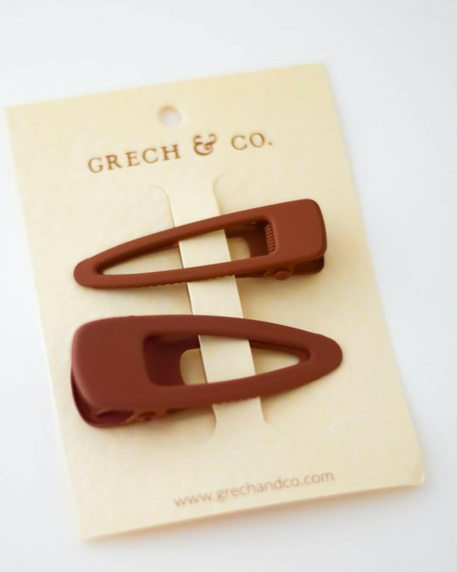Matte Clips - Set of 2 Hair Accessories Grech & Co. Rust