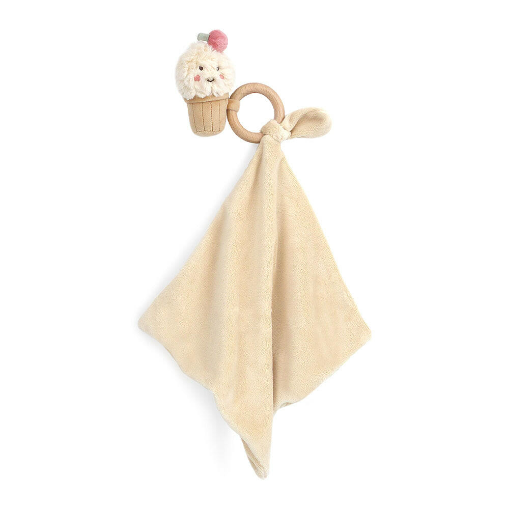 IZZY ICE CREAM WOOD TEETHER SECURITY BLANKIE Security Blankie MON AMI