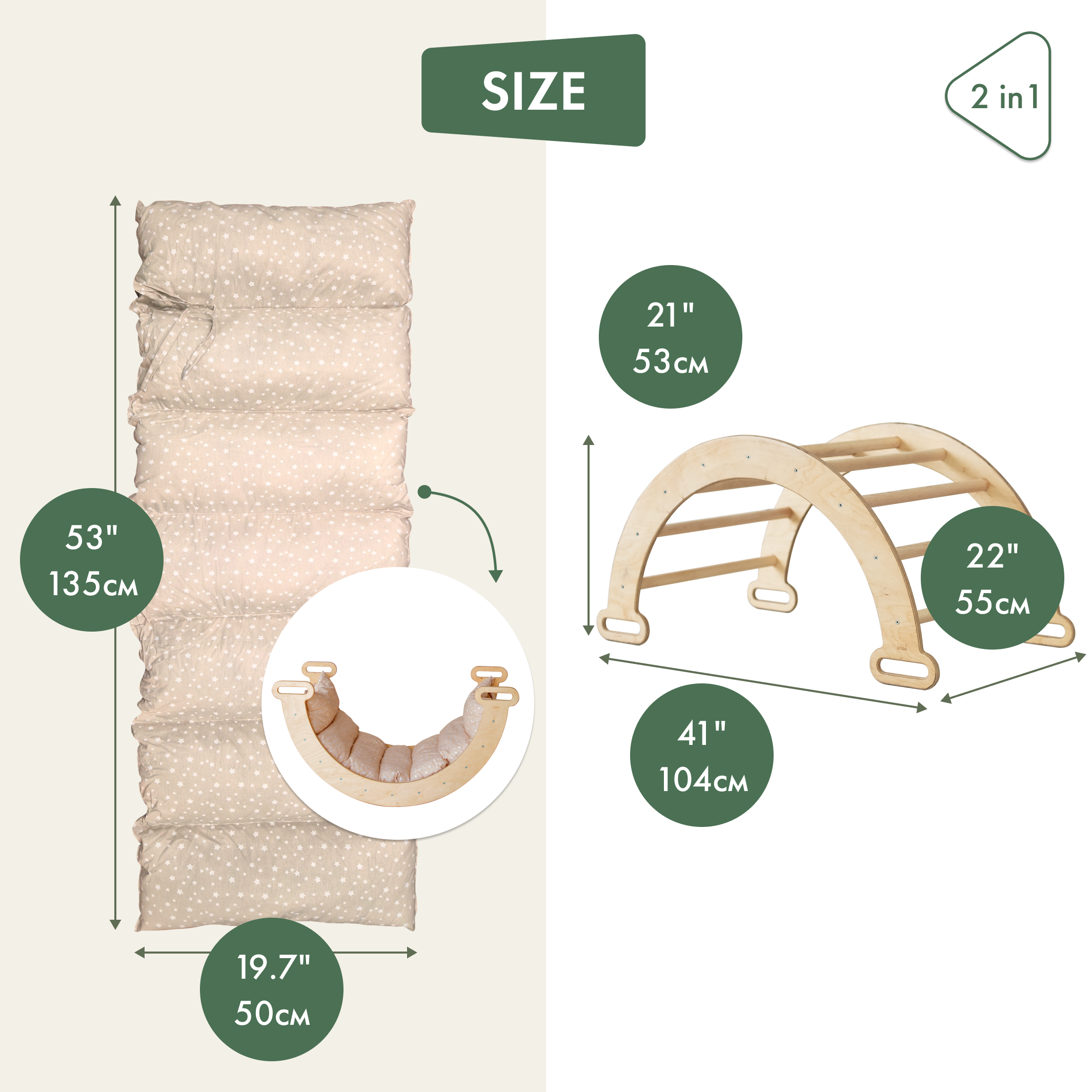 Cushion for Climbing Arch & Rocker Balance – Beige Climbing Accessories Goodevas