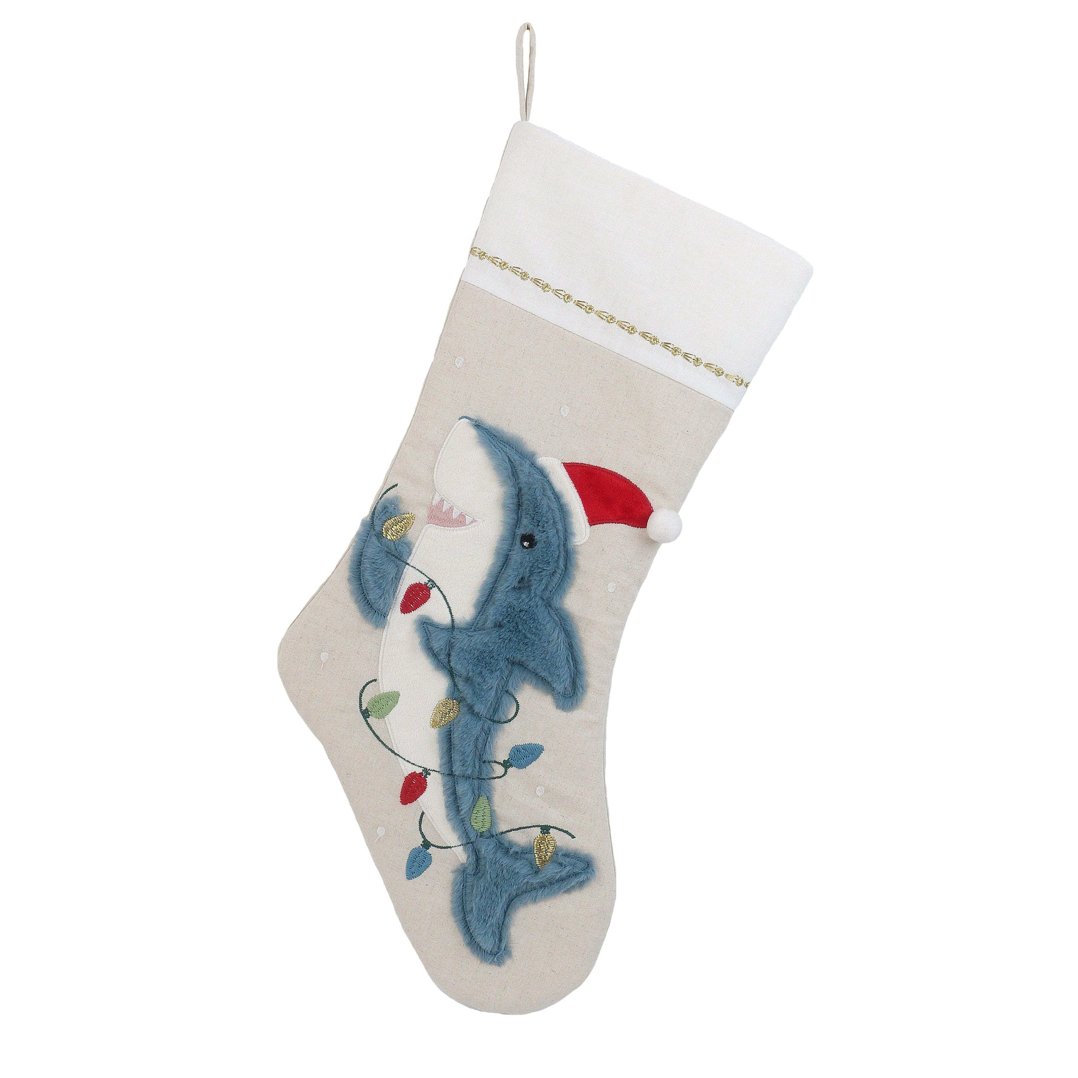 Festive Shark Stocking Stocking MON AMI