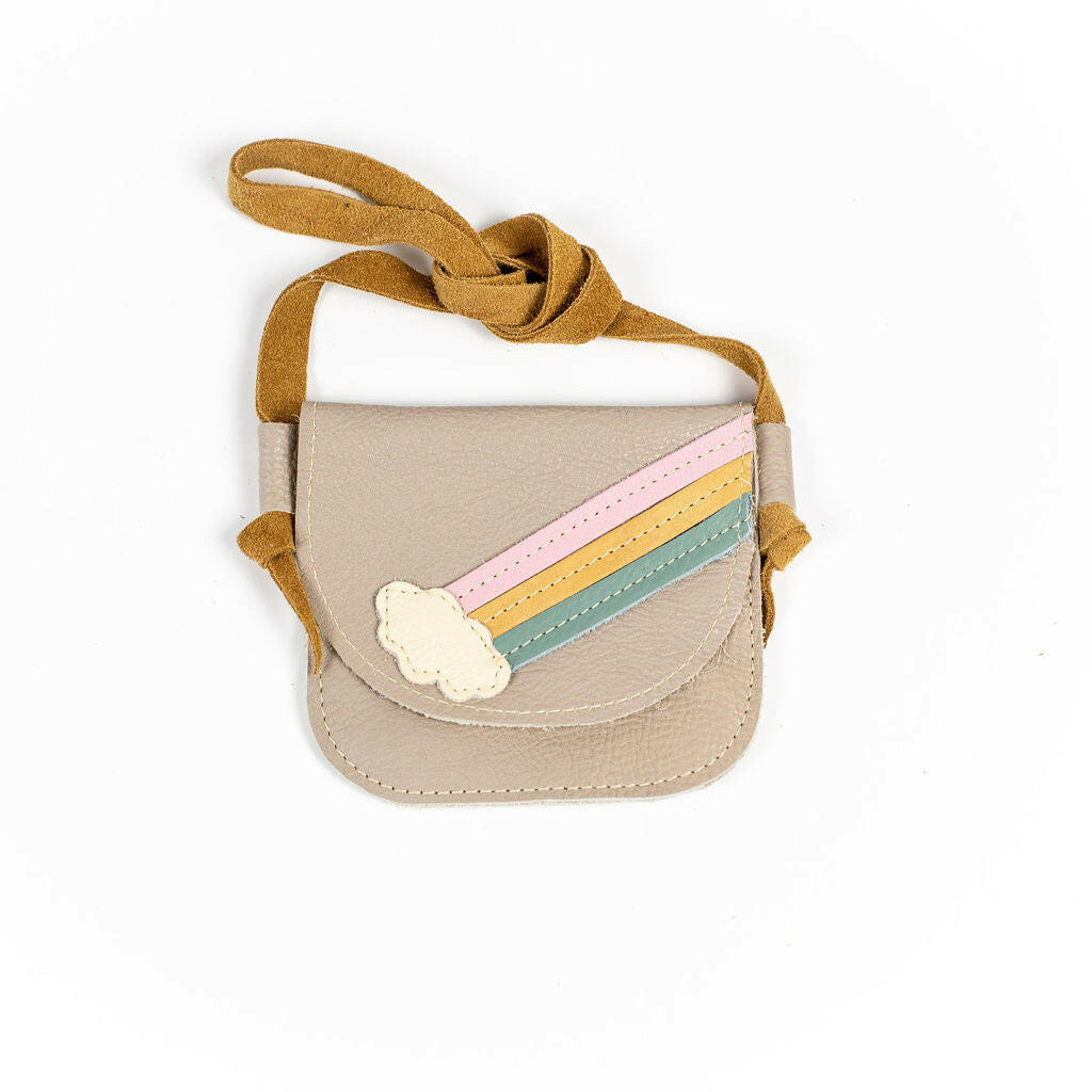 Rainbow on Beige Leather PURSE Toddler & Kids Starry Knight Design