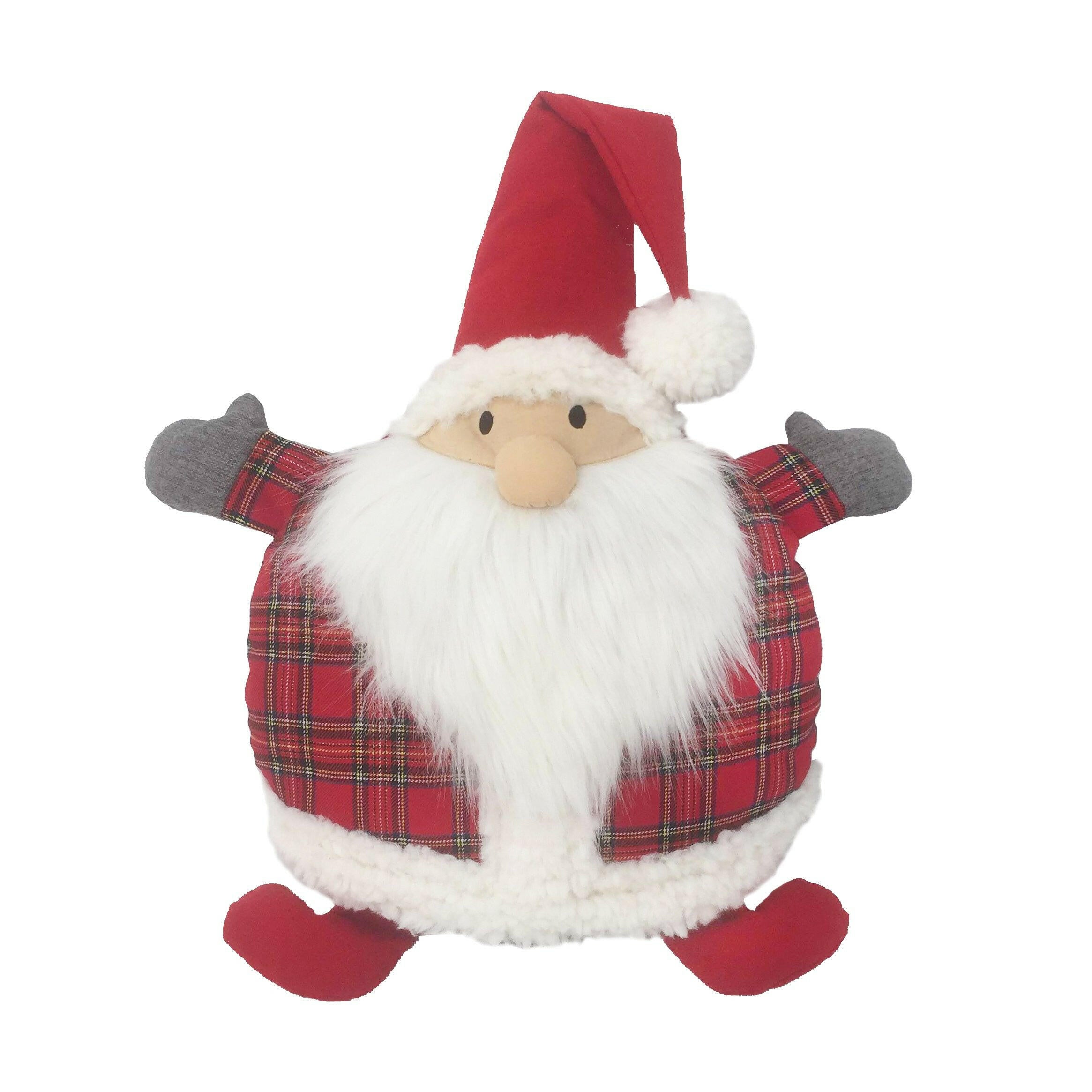 TARTAN SANTA ROUND ACCENT PILLOW Pillow MON AMI