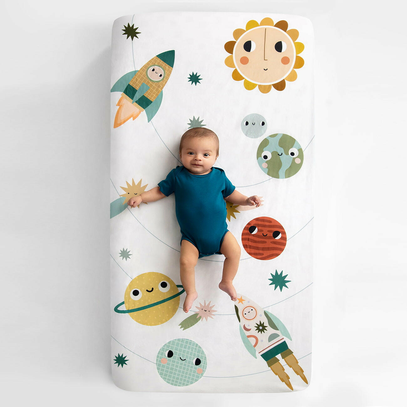 Space Explorer Standard Size Crib Sheet Crib sheets Rookie Humans
