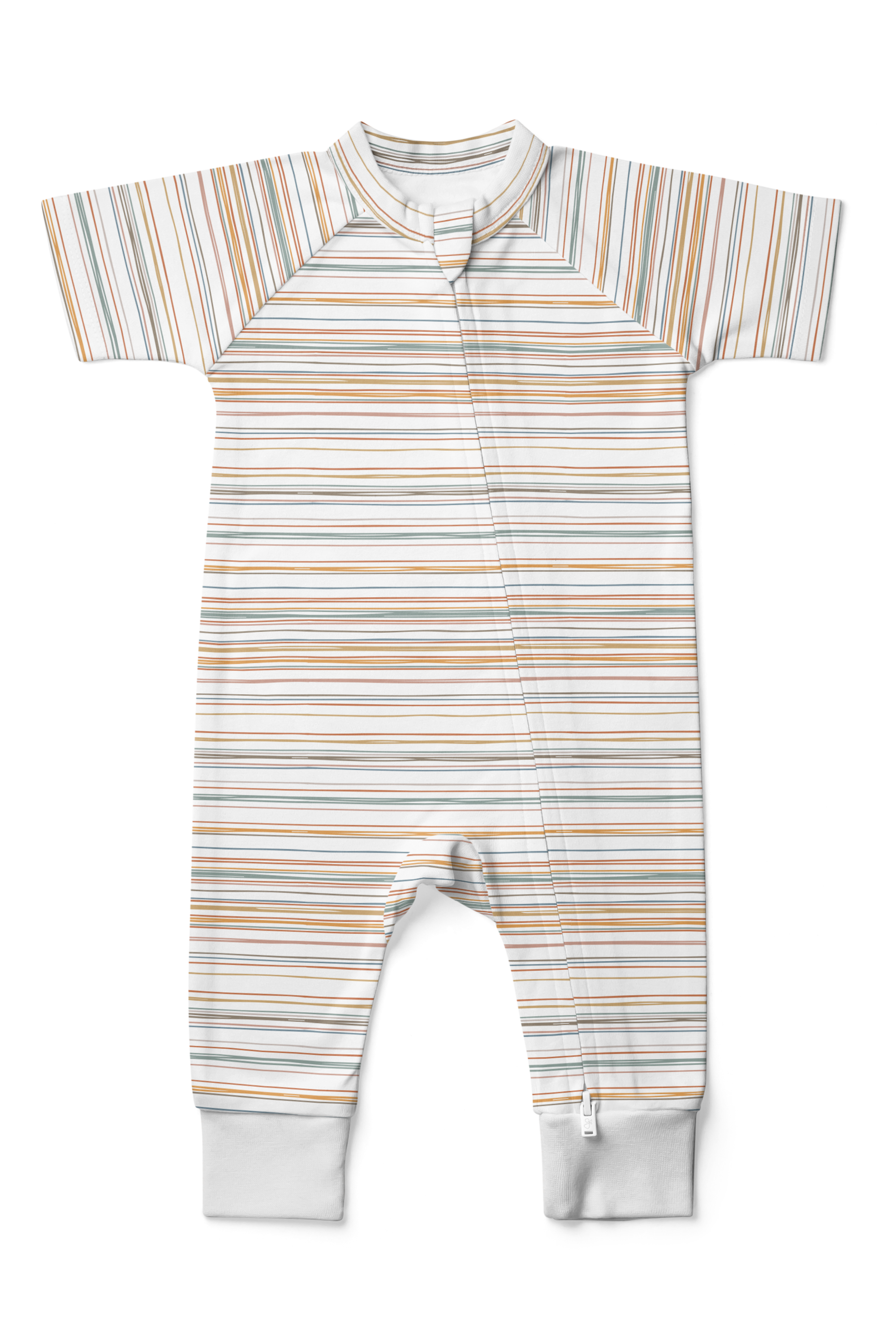S/S ZIPPER ONEPIECE | BOARDWALK STRIPE footies goumikids