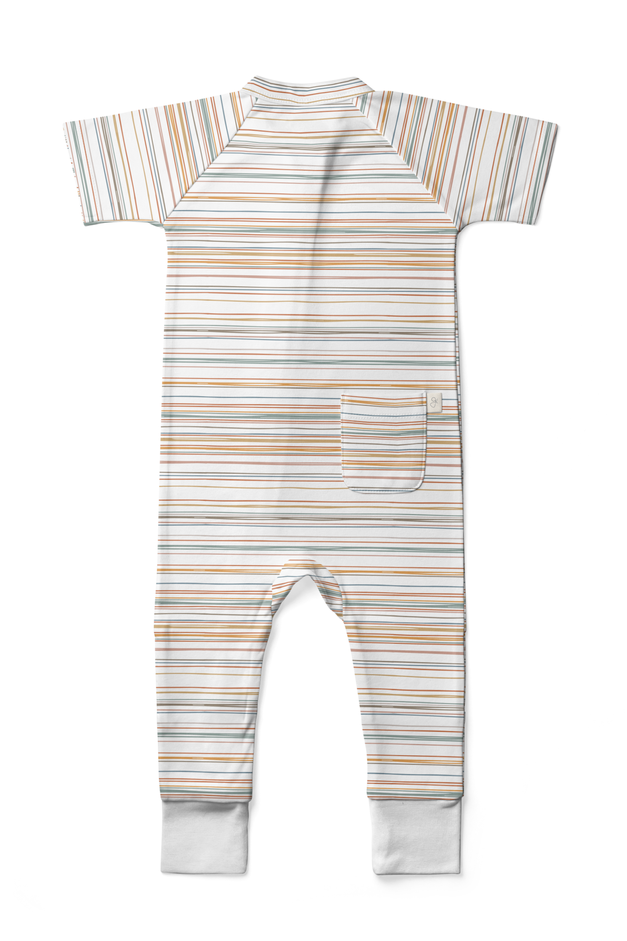 S/S ZIPPER ONEPIECE | BOARDWALK STRIPE footies goumikids
